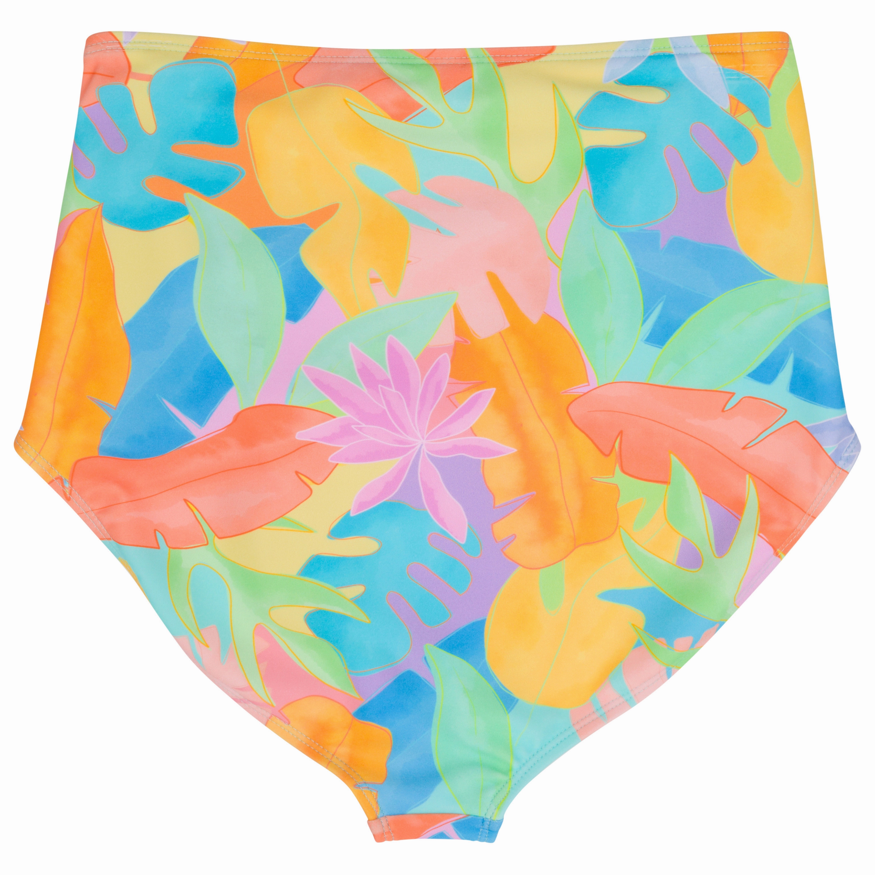 Women's High Waist Bikini Bottoms Ruched | "Vibrant Vacay"
