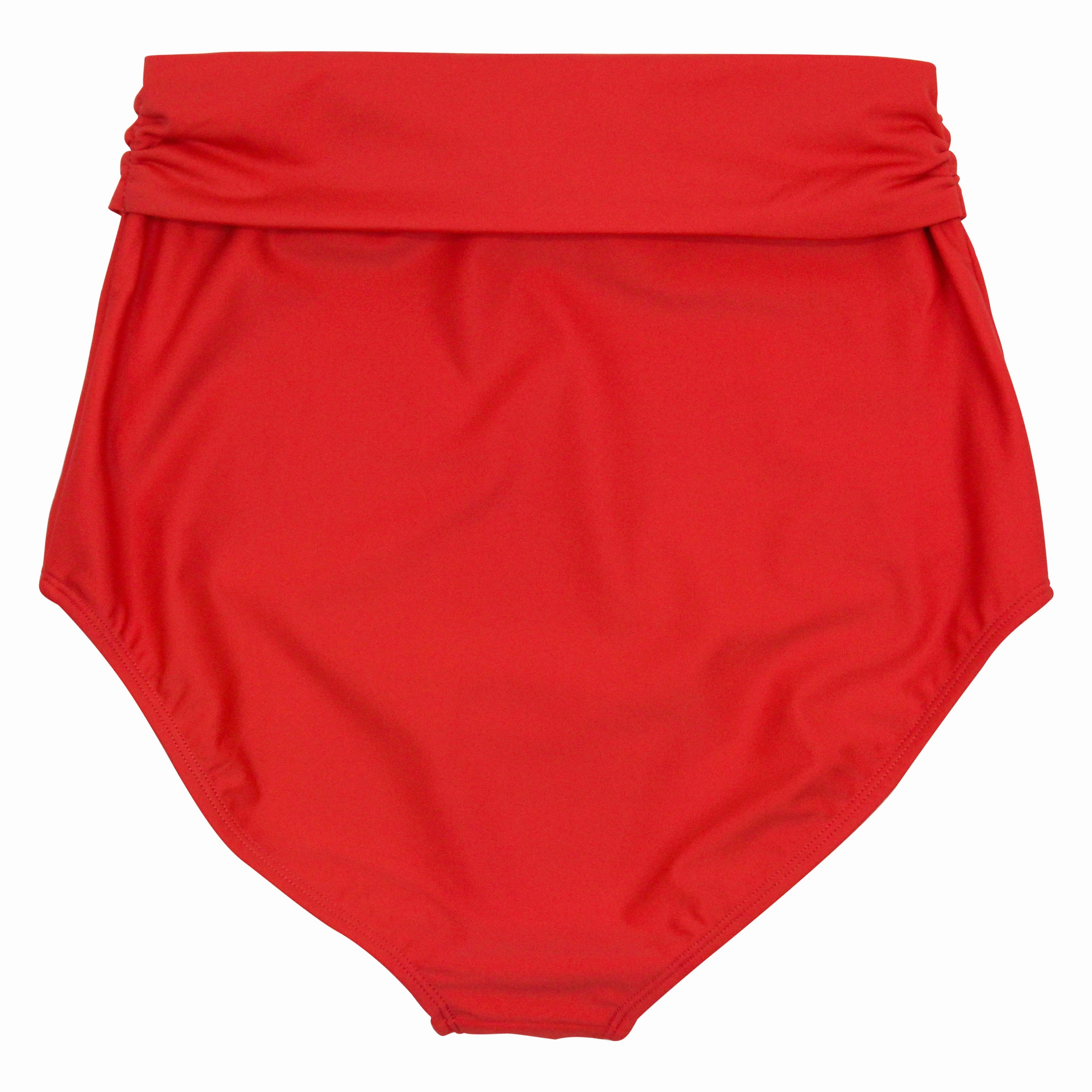 Women's High Waist Bikini Bottoms Tie Front | "Fiesta Red"