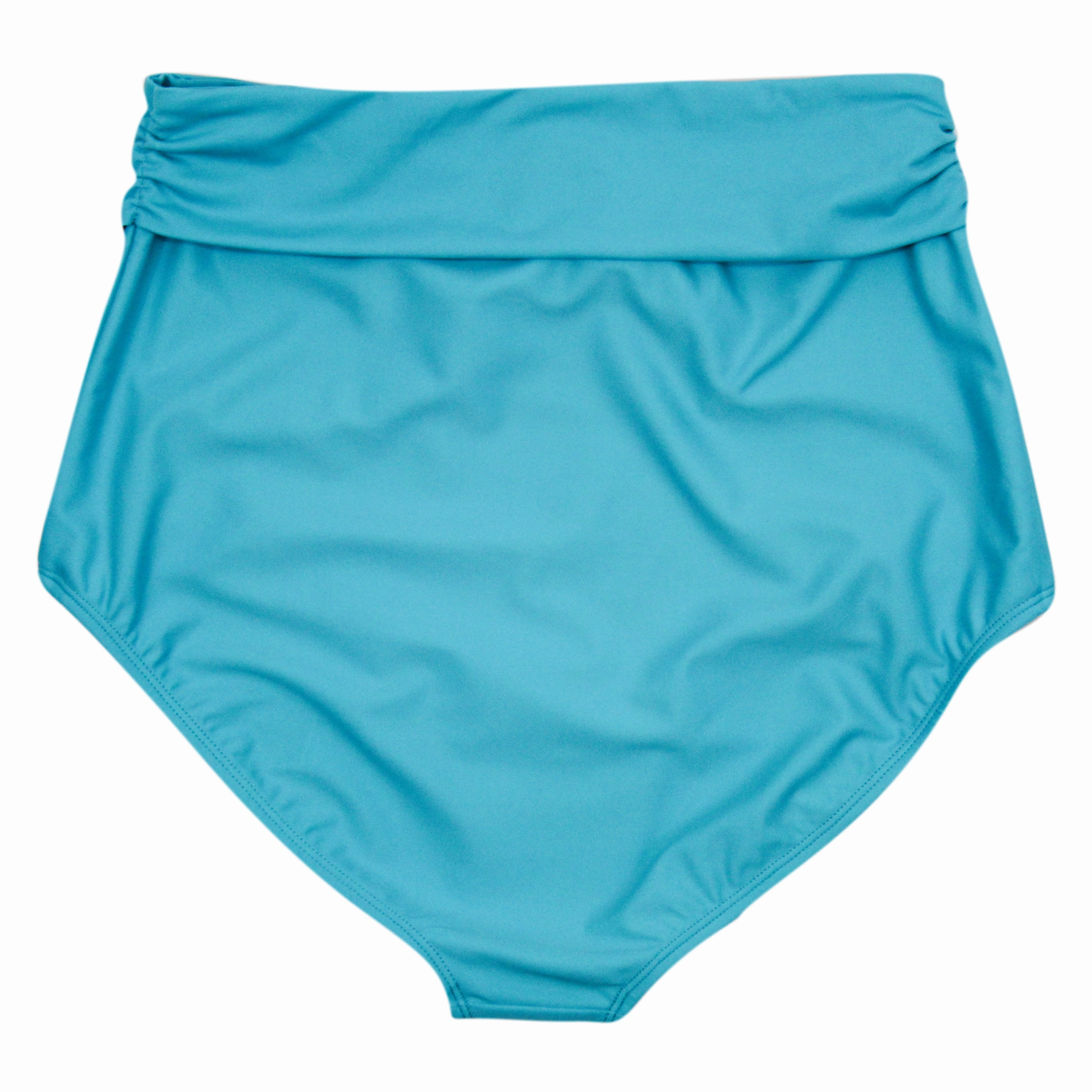 Women's High Waist Bikini Bottoms Tie Front | "Scuba Blue"