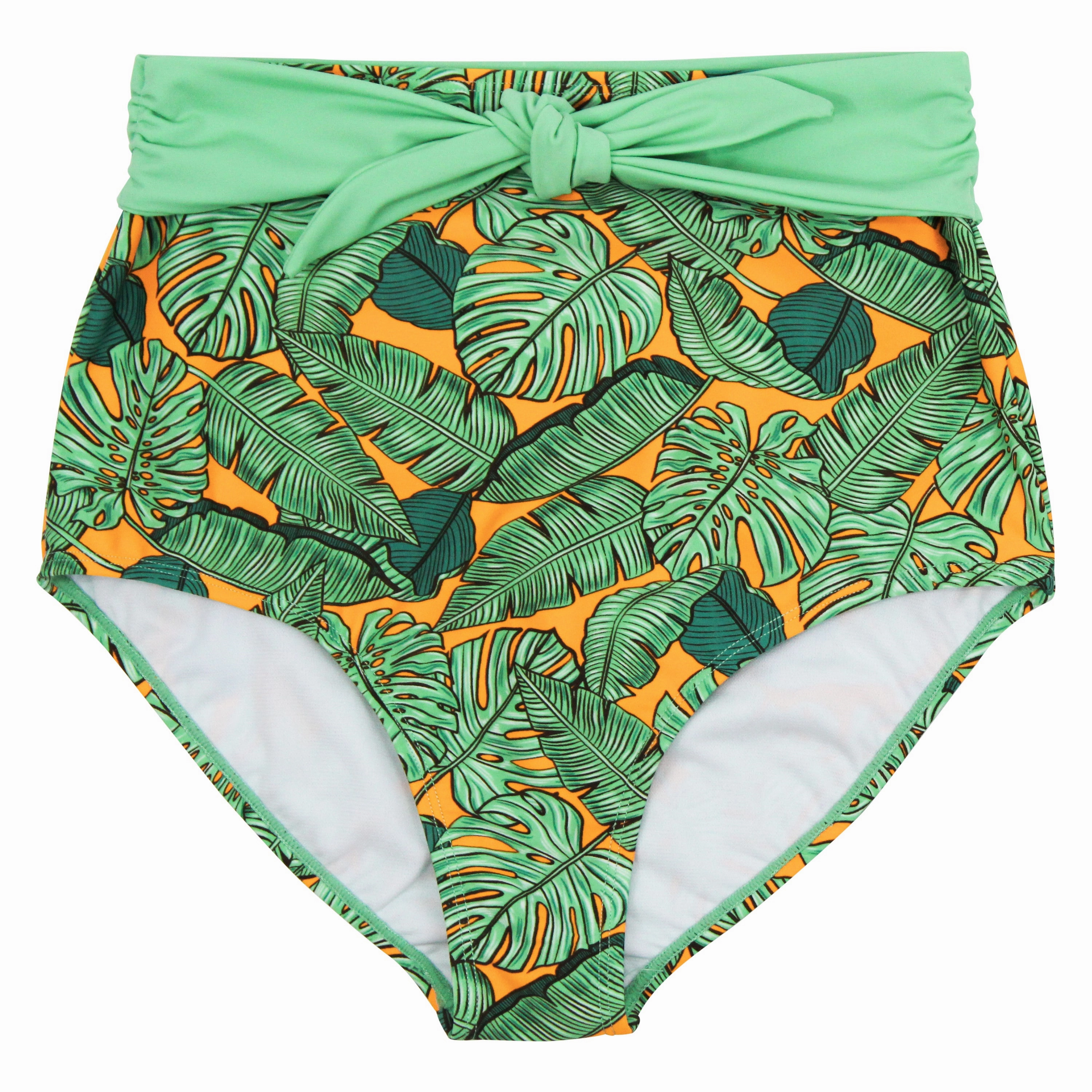 Women's High Waist Bikini Bottoms Tie Front | "The Tropics"
