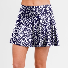 Women's High Waisted Flowy Swim Skirt With Shorts
