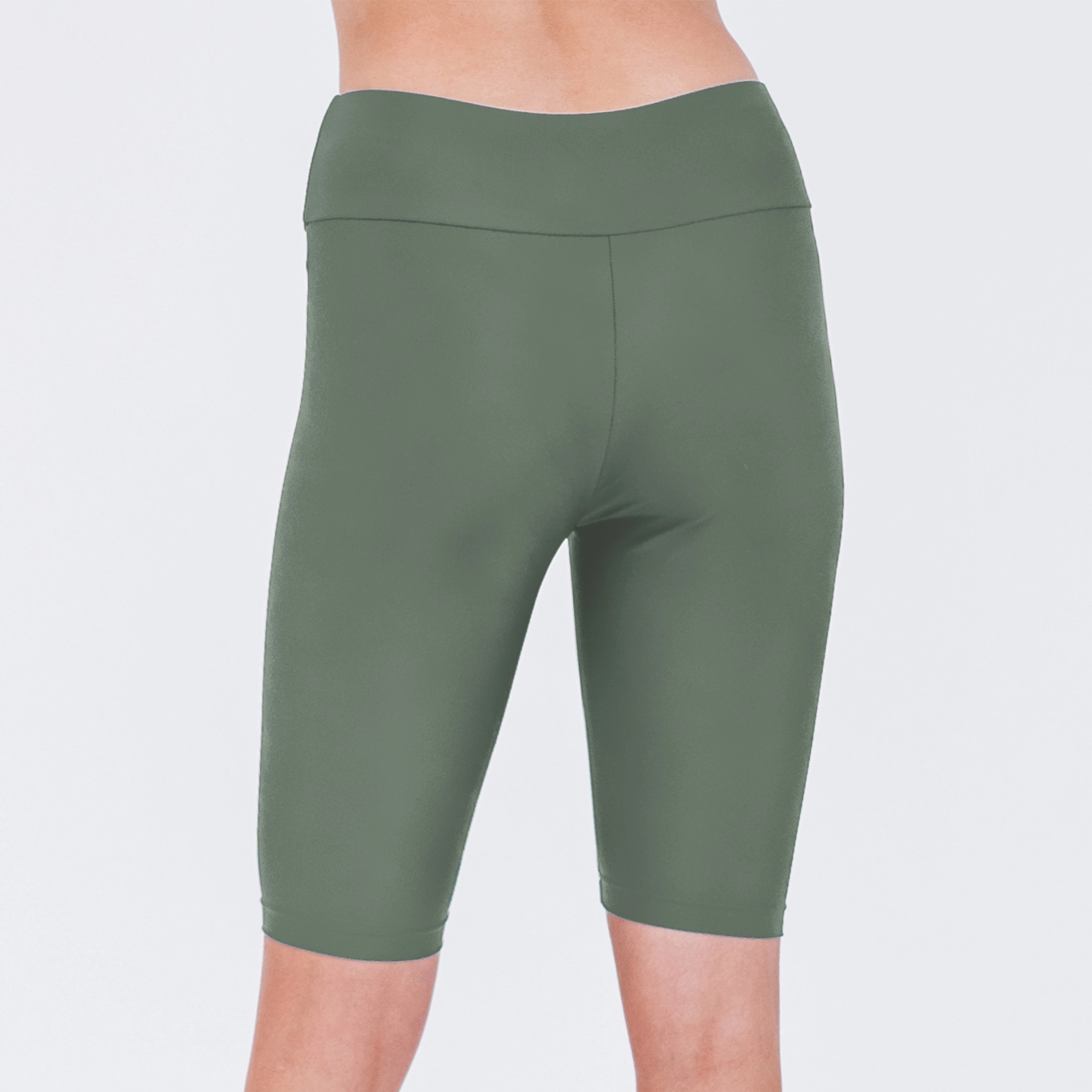 Women's High Waisted Long Bike Swim Shorts