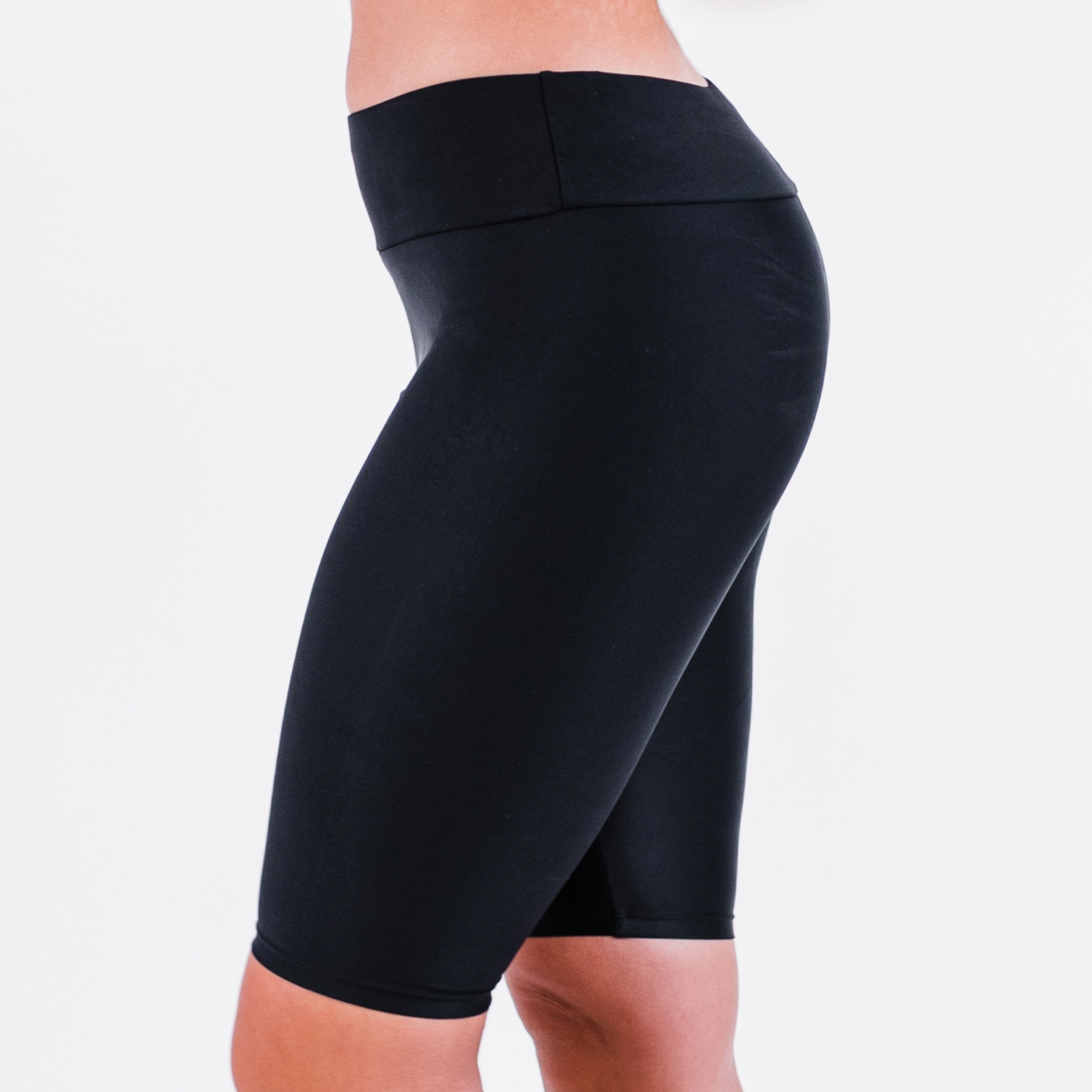 Women's High Waisted Long Bike Swim Shorts