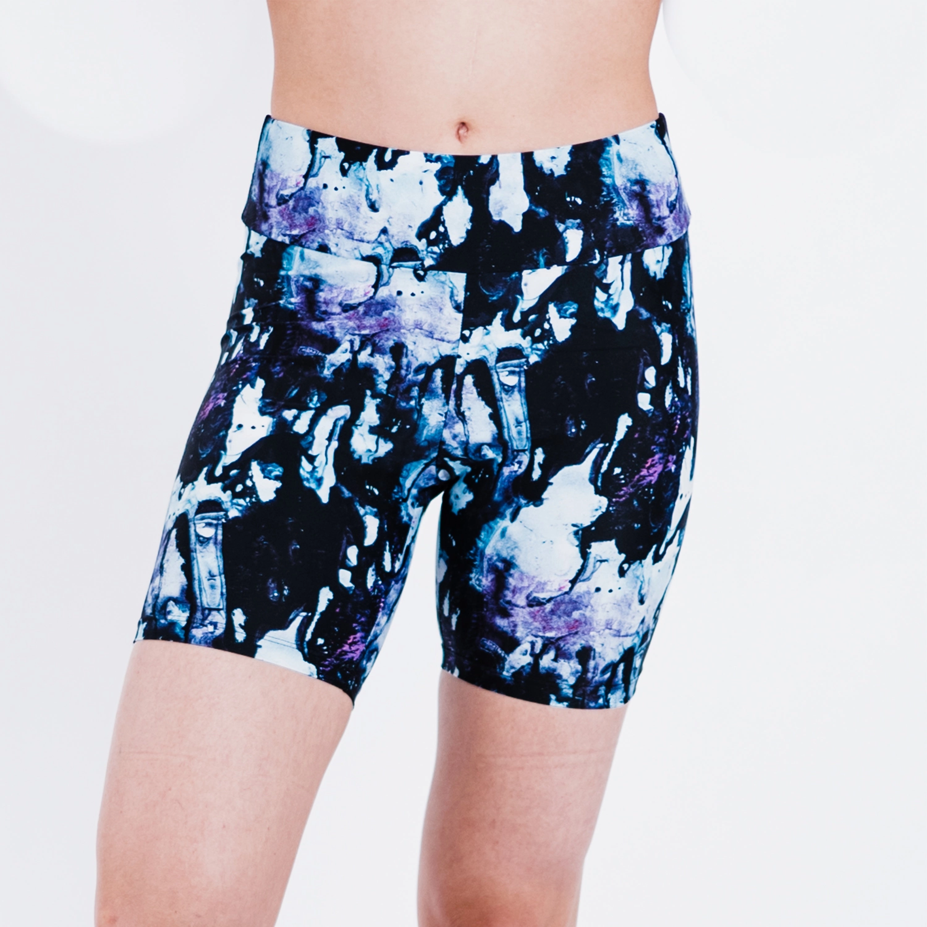 Women's High Waisted Mid-Thigh Swim Shorts - Patterns