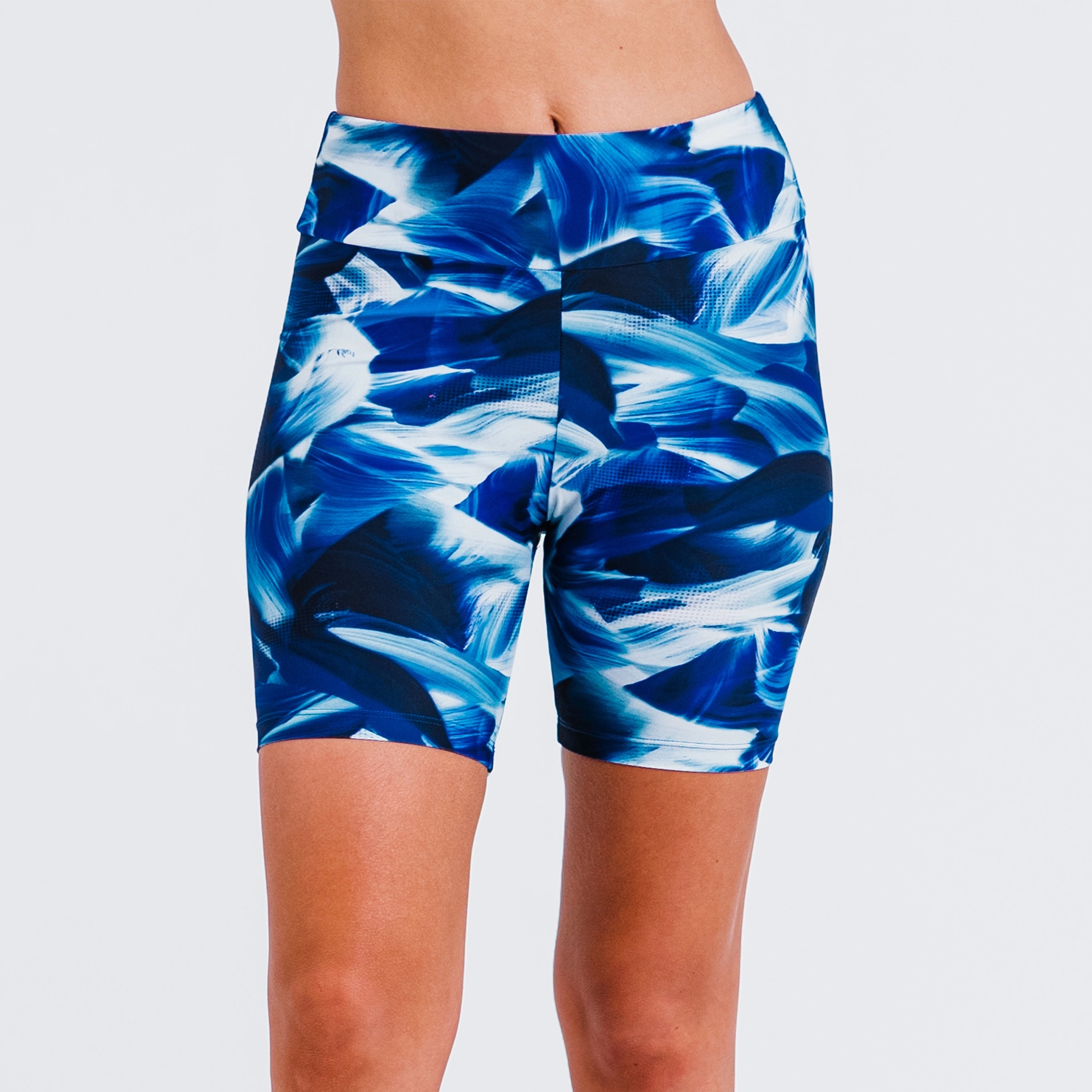 Women's High Waisted Mid-Thigh Swim Shorts - Patterns