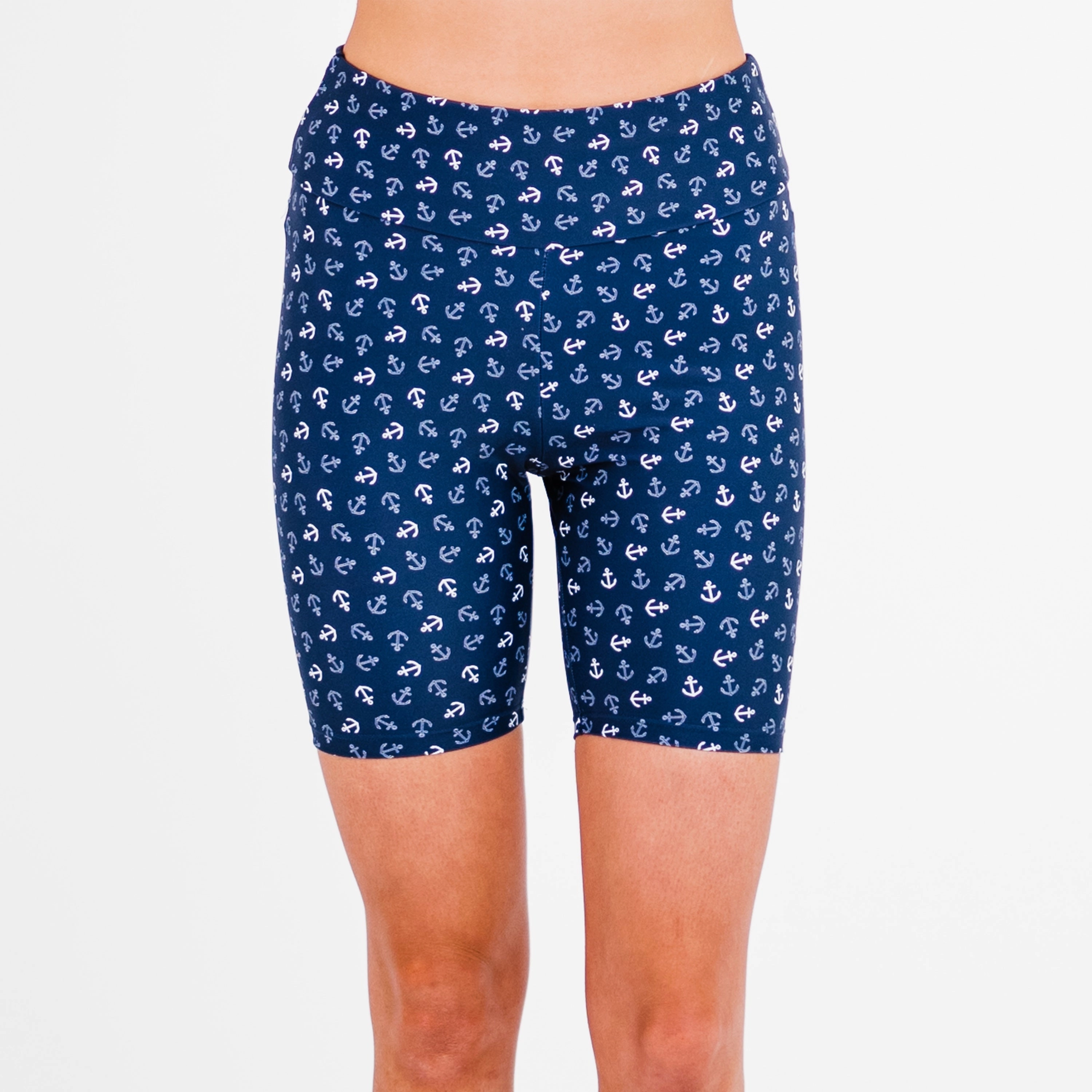 Women's High Waisted Mid-Thigh Swim Shorts - Patterns