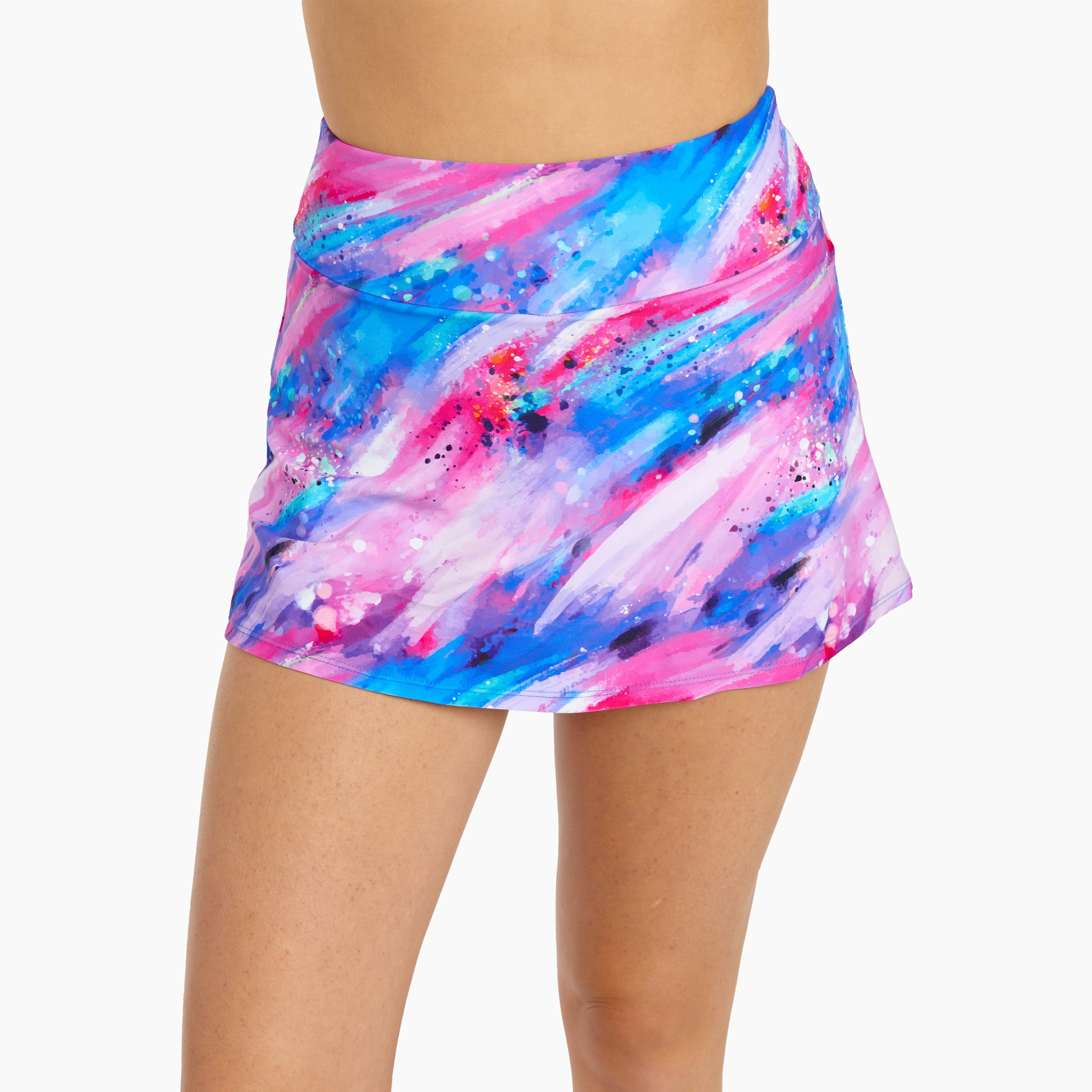Women's High Waisted Mini Swim Skirt With Shorts