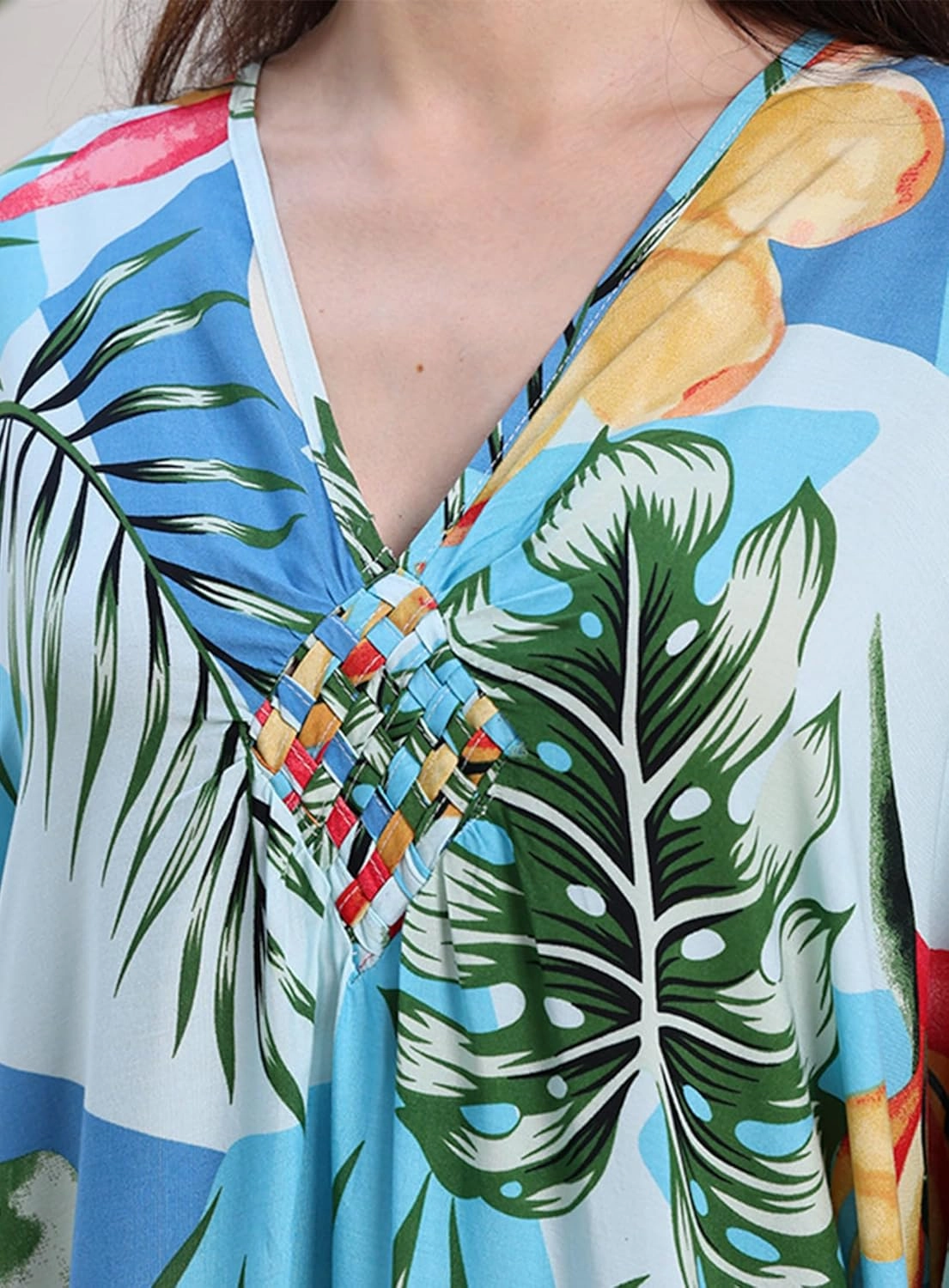 Women's Kaftan Dresses 2025 V Neck Batwing Sleeve Beach Cover Ups Plus Size Lightweight Caftans for Swimwear