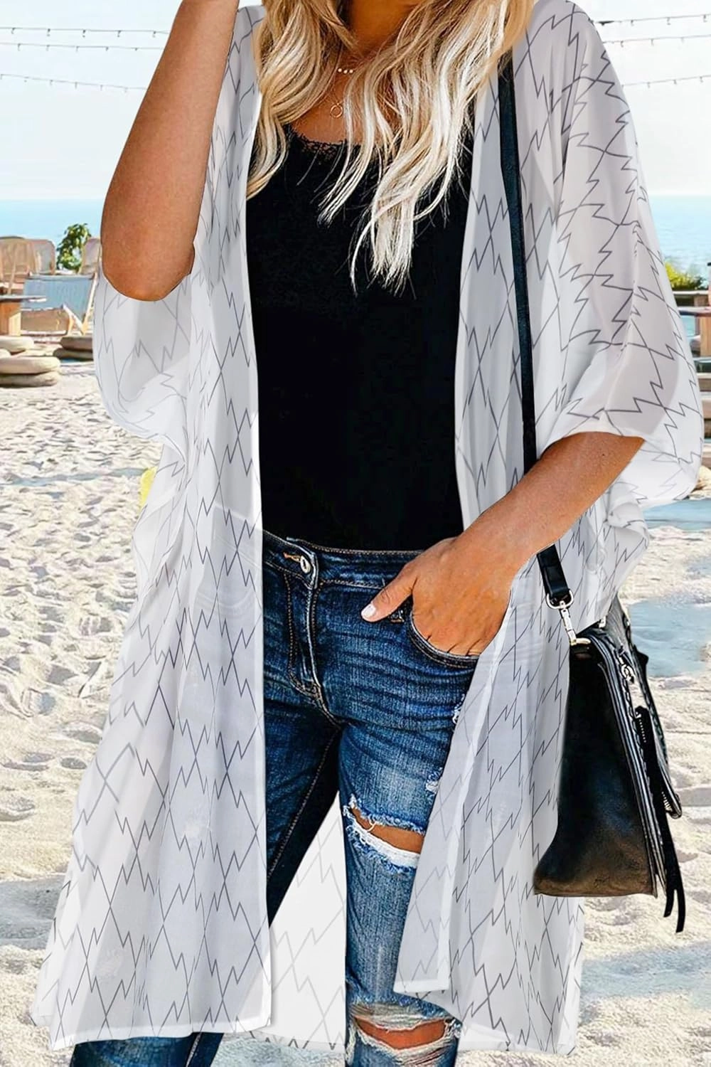 Women's Kimono Beach Cover up for Summer Bathing Suits Cardigans Casual Loose Swimwear