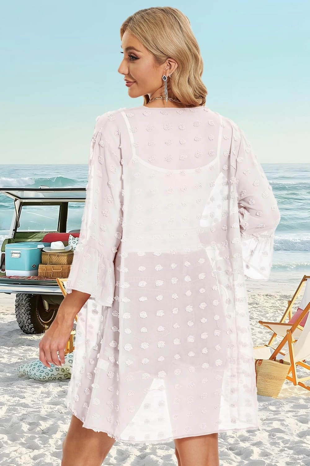 Women's Kimono Cardigans Floral Chiffon Loose Open Front Casual Summer Tops