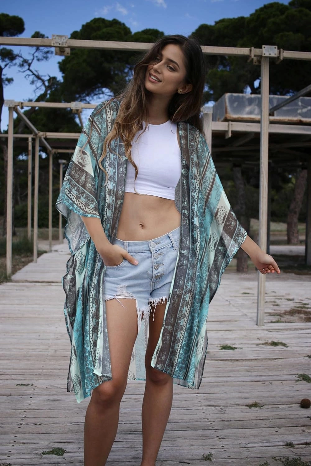Women's Kimono Swimsuit Coverups Summer Beach Casual Loose Cardigans for Swimwear