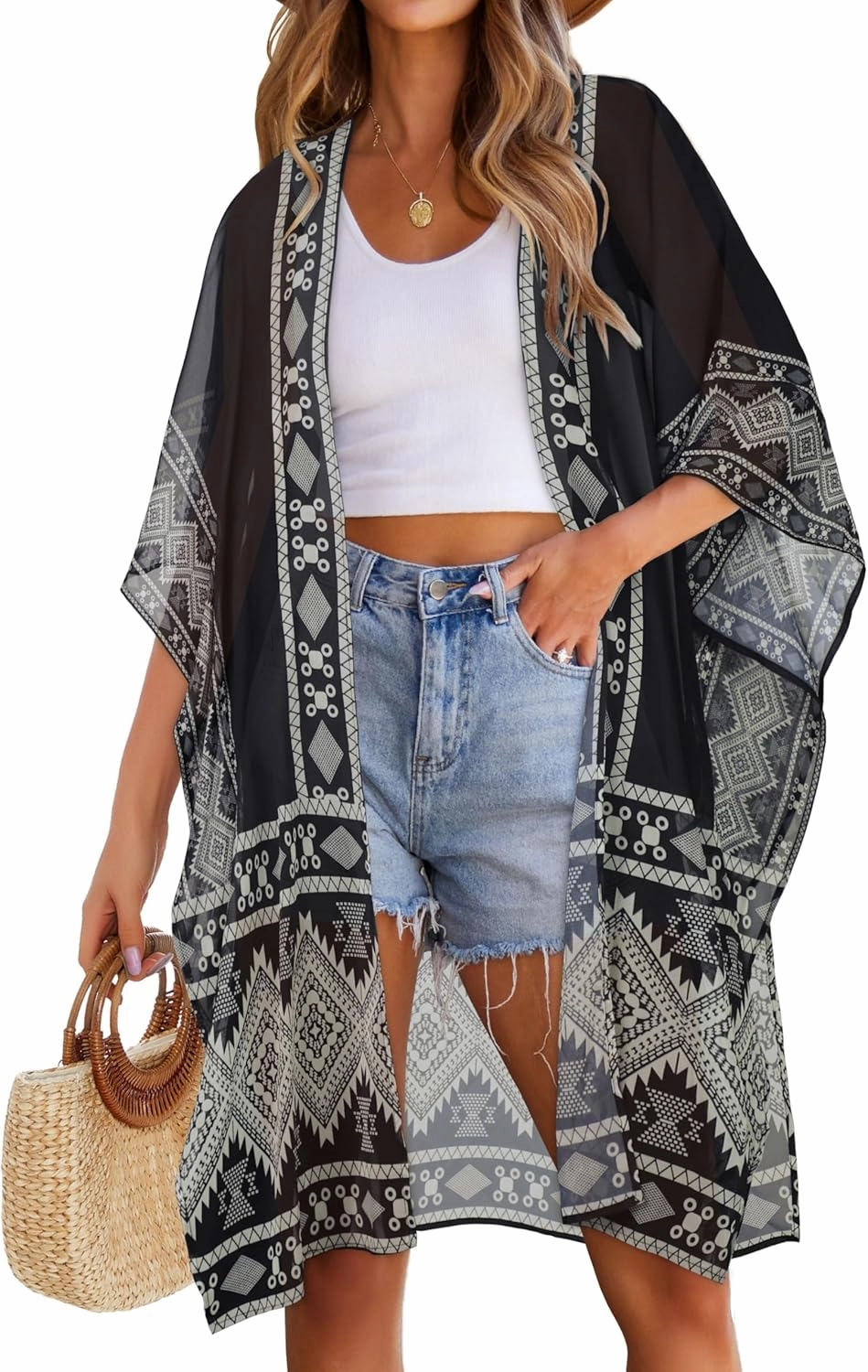 Women's Kimono Swimsuit Coverups Summer Beach Casual Loose Cardigans for Swimwear