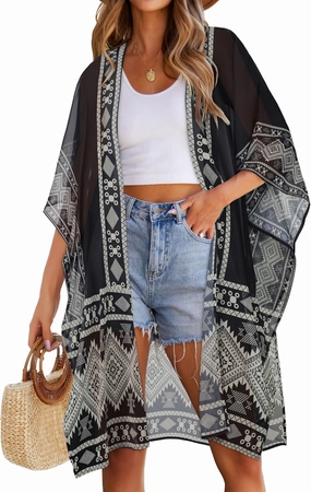 Women's Kimono Swimsuit Coverups Summer Beach Casual Loose Cardigans for Swimwear