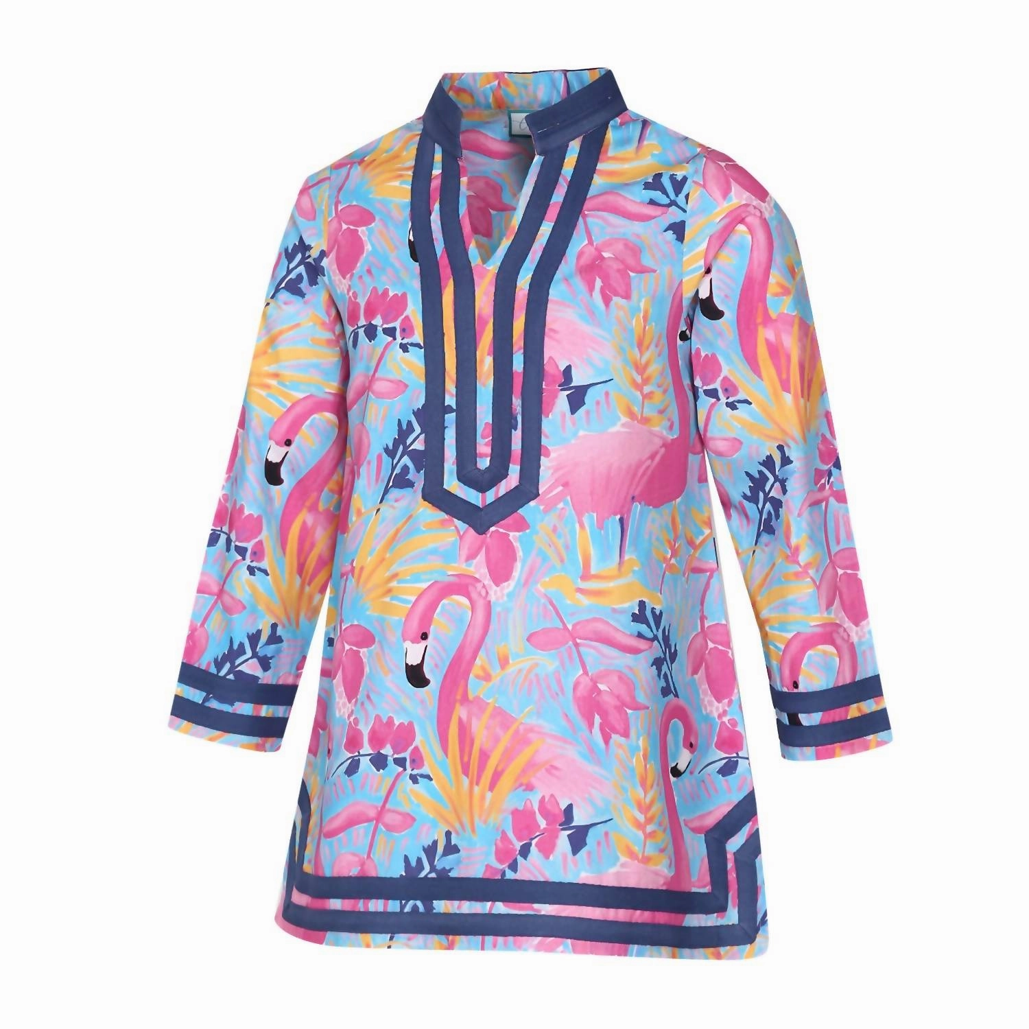 Women's Long Sleeve Cabana Cover-Up In Flock Party