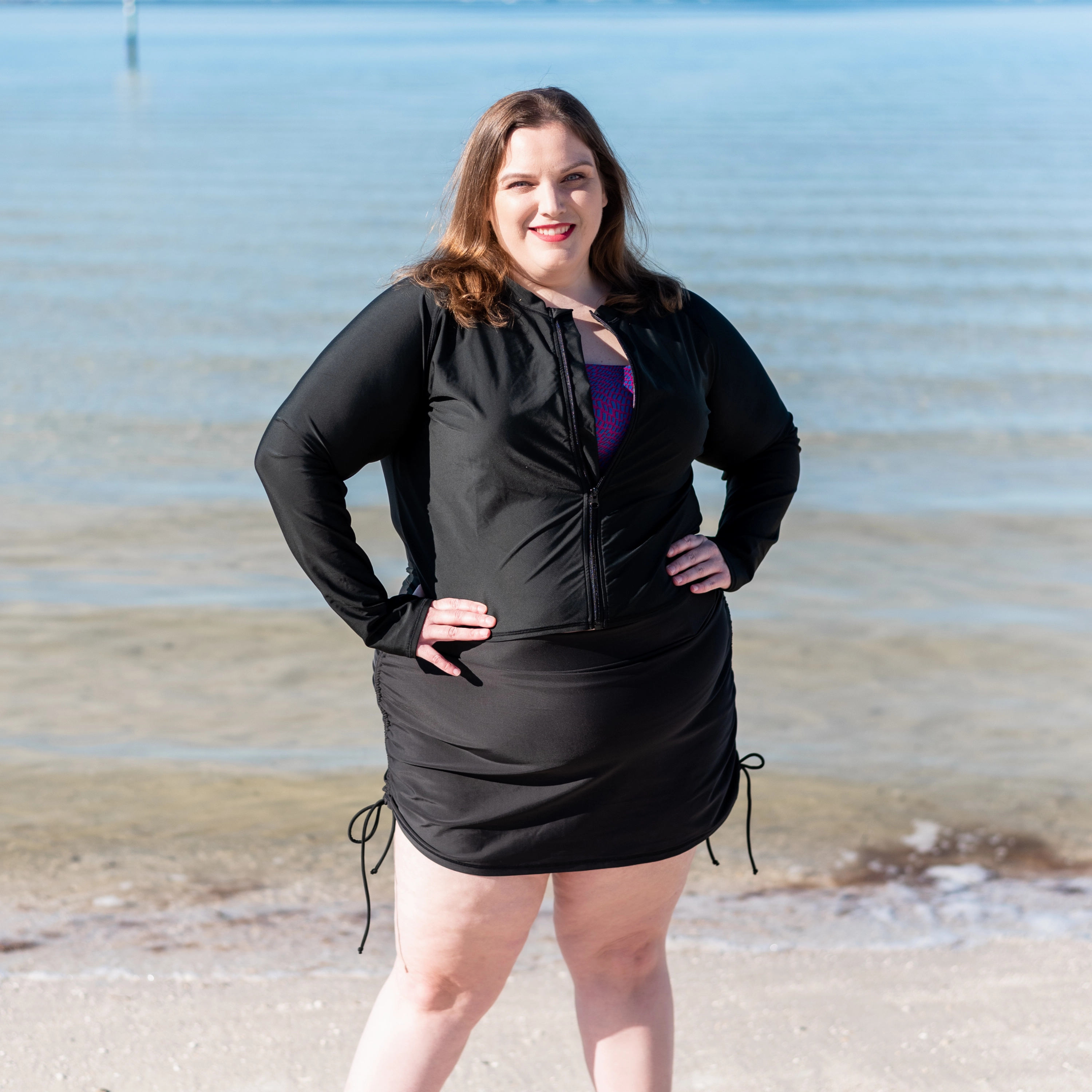 Women's Long Sleeve Crop Rash Guard | ???Black???