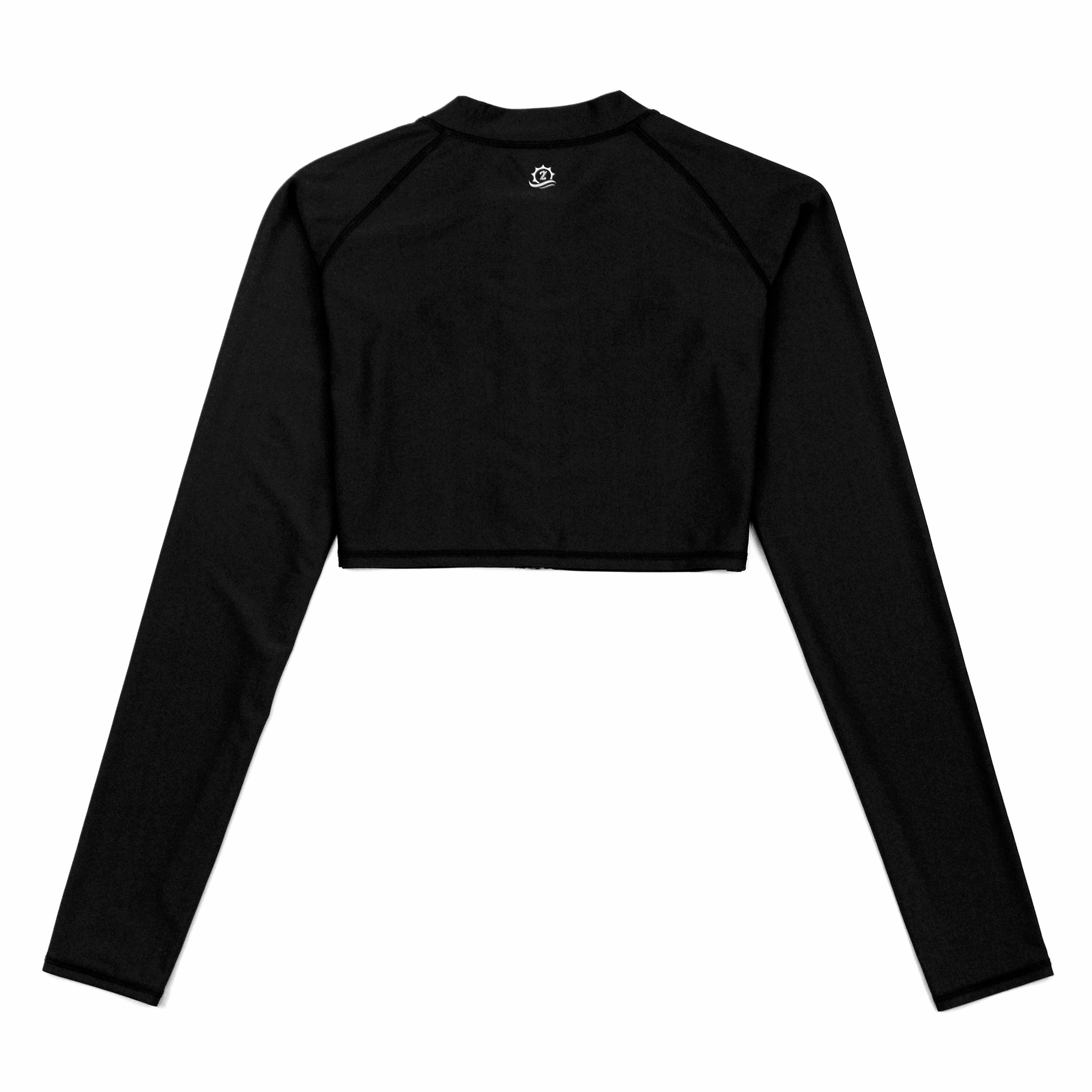 Women's Long Sleeve Crop Rash Guard | ???Black???