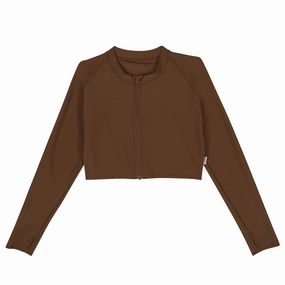 Women's Long Sleeve Crop Rash Guard | ???Cold Brew???