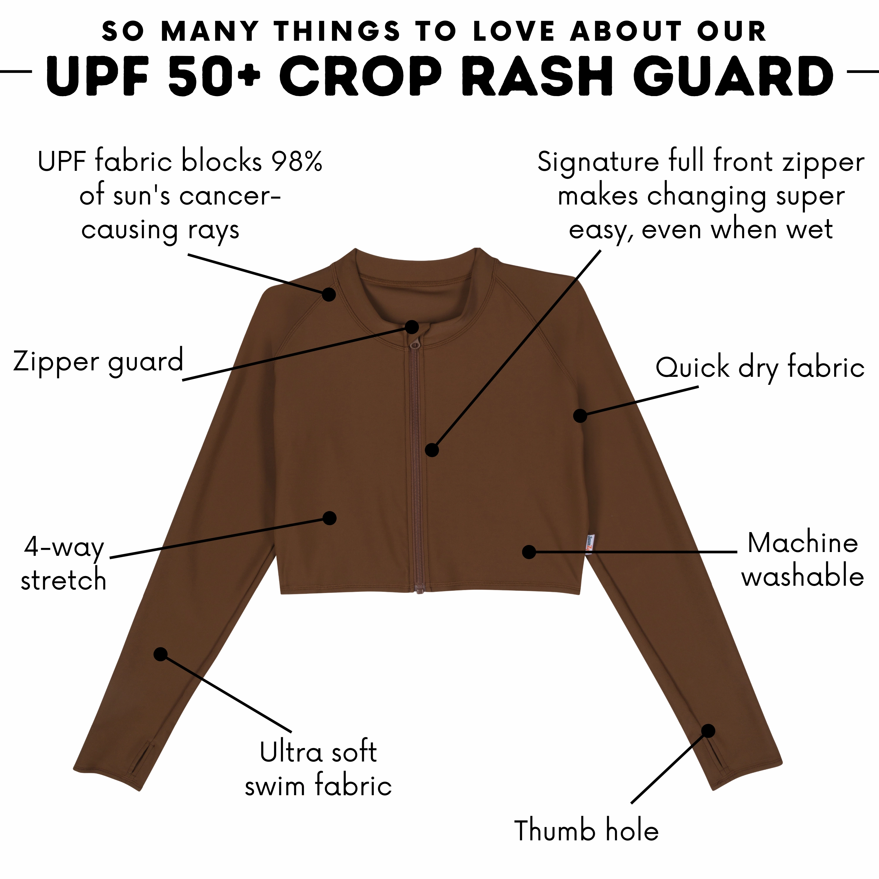 Women's Long Sleeve Crop Rash Guard | ???Cold Brew???