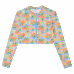 Women's Long Sleeve Crop Rash Guard | ???Groovy???