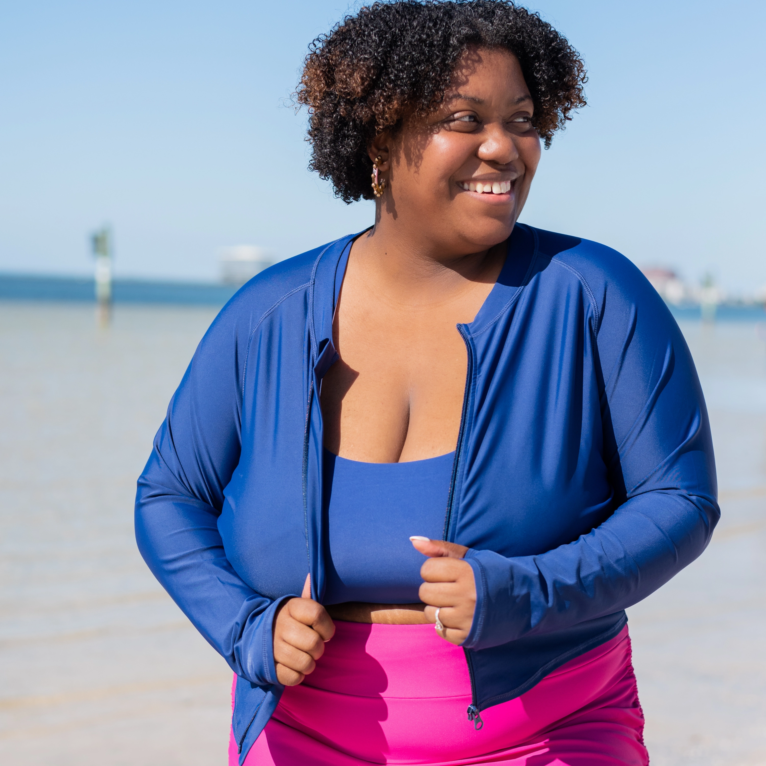 Women's Long Sleeve Crop Rash Guard | ???Navy???