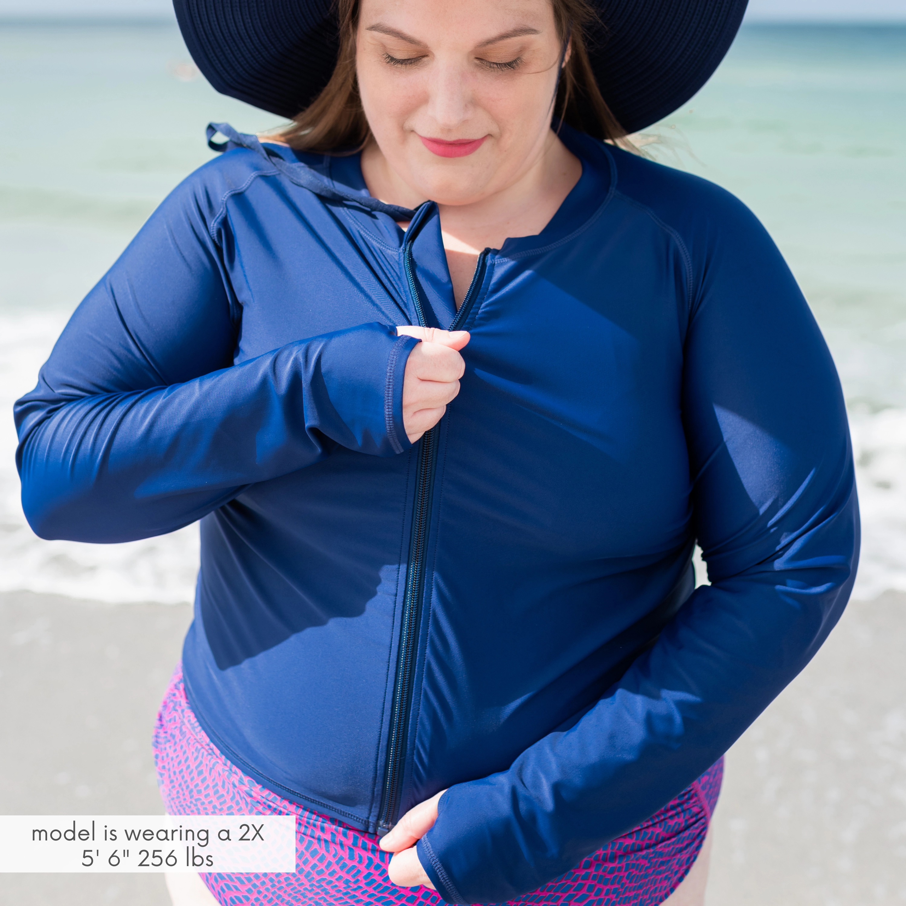 Women's Long Sleeve Crop Rash Guard | ???Navy???