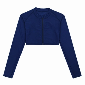 Women's Long Sleeve Crop Rash Guard | ???Navy???