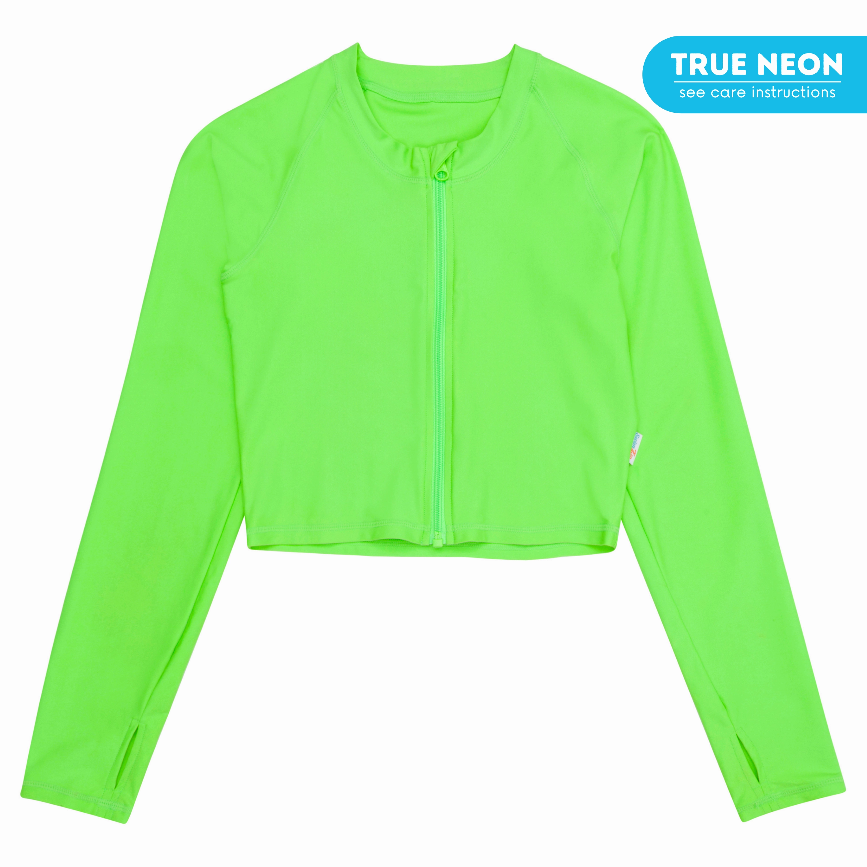 Women's Long Sleeve Crop Rash Guard | ???Neon Green???