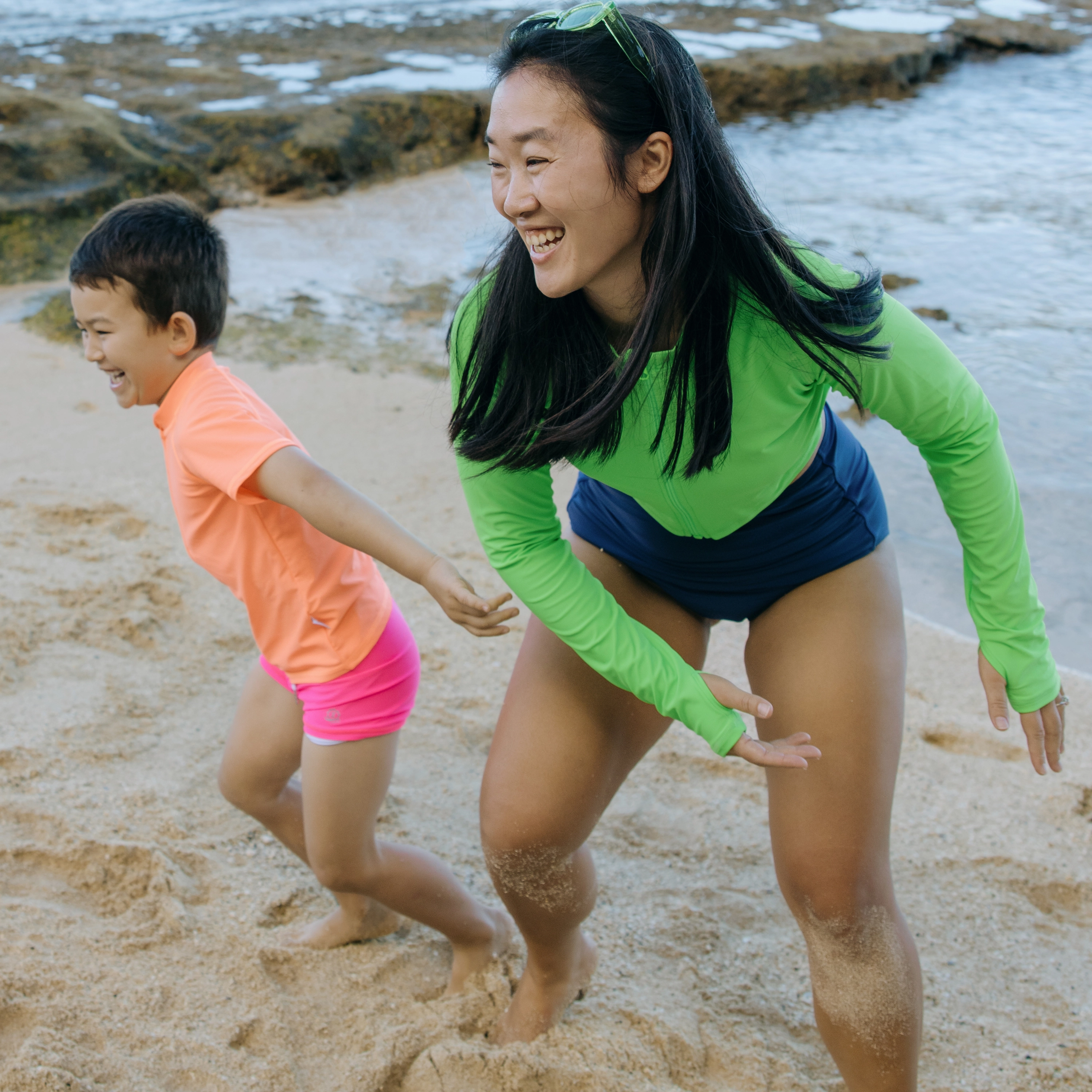Women's Long Sleeve Crop Rash Guard | ???Neon Green???
