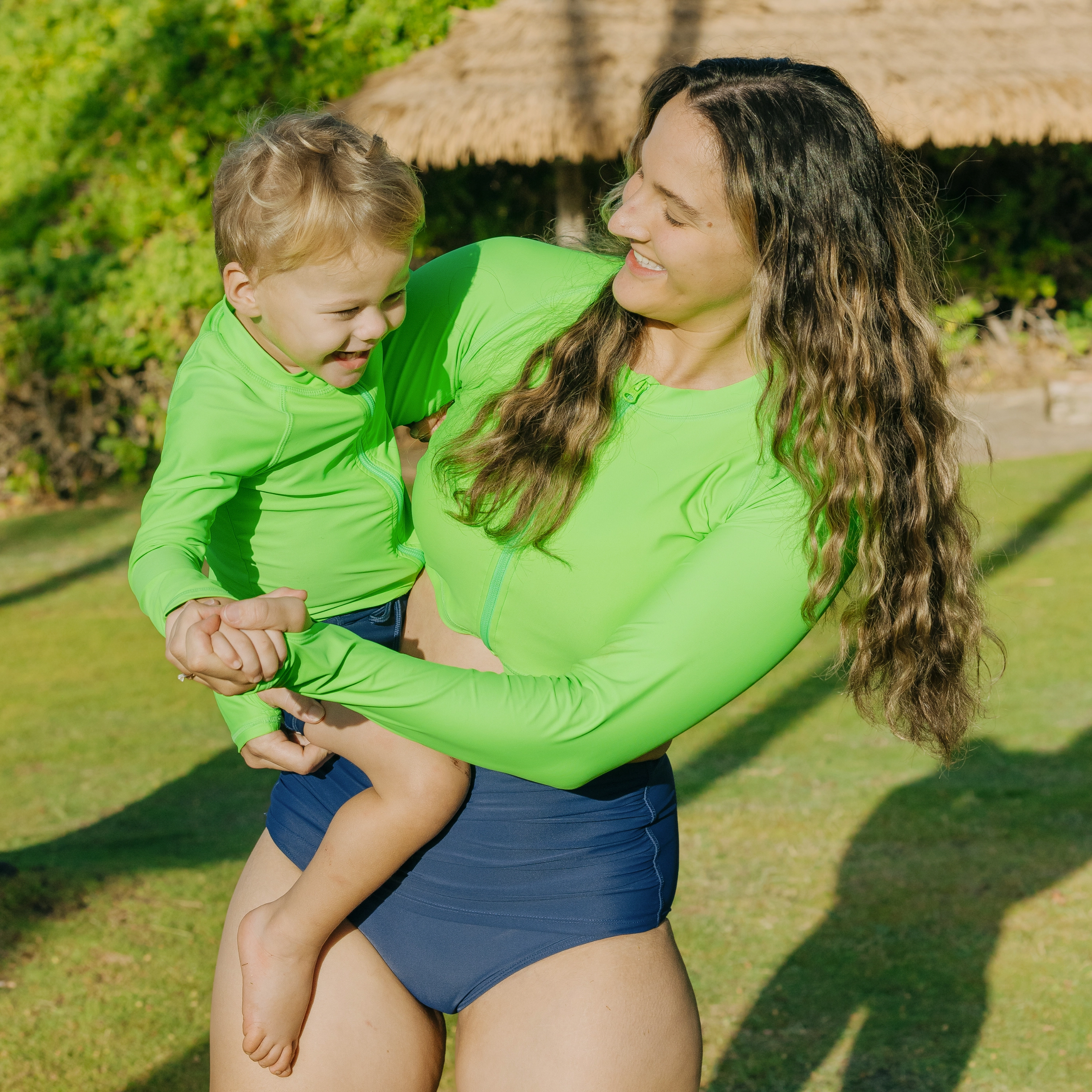 Women's Long Sleeve Crop Rash Guard | ???Neon Green???