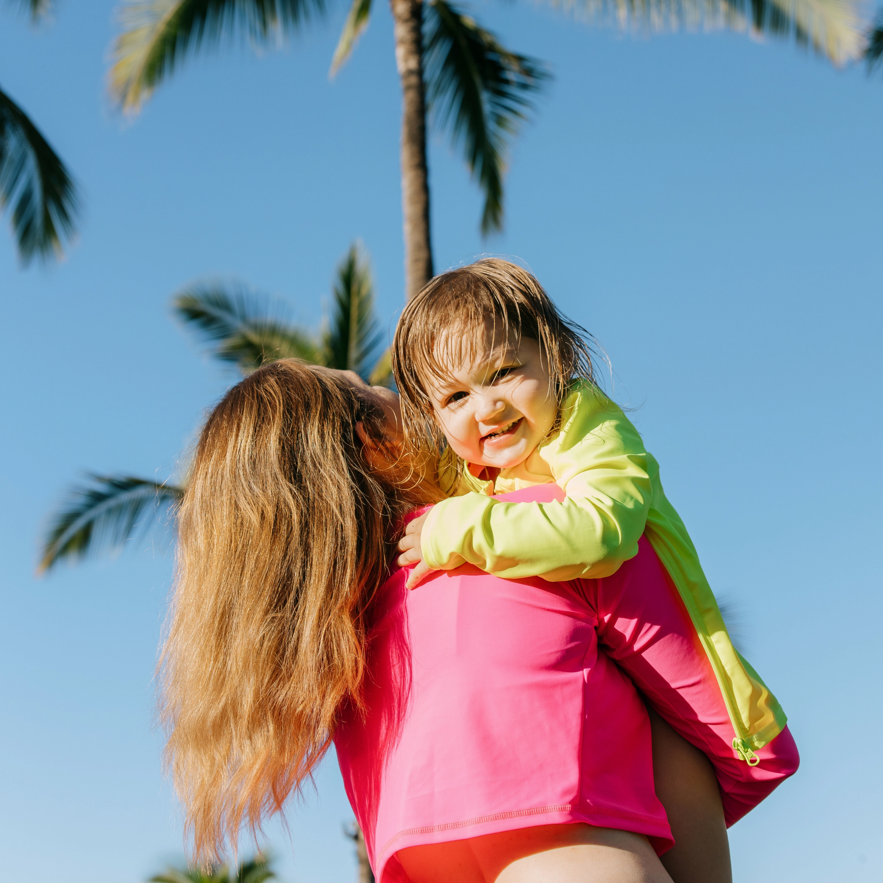 Women's Long Sleeve Crop Rash Guard | ???Neon Pink???