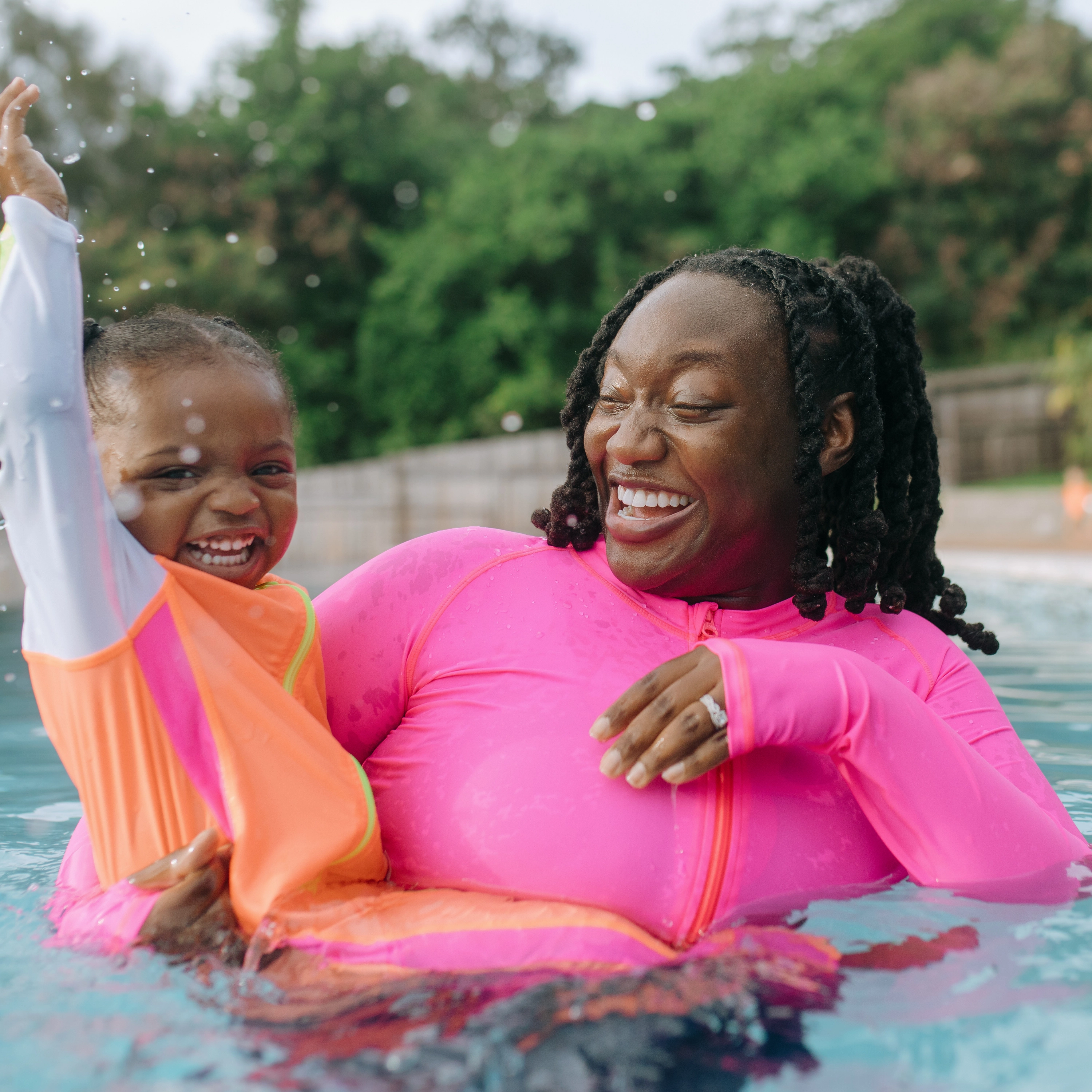 Women's Long Sleeve Crop Rash Guard | ???Neon Pink???
