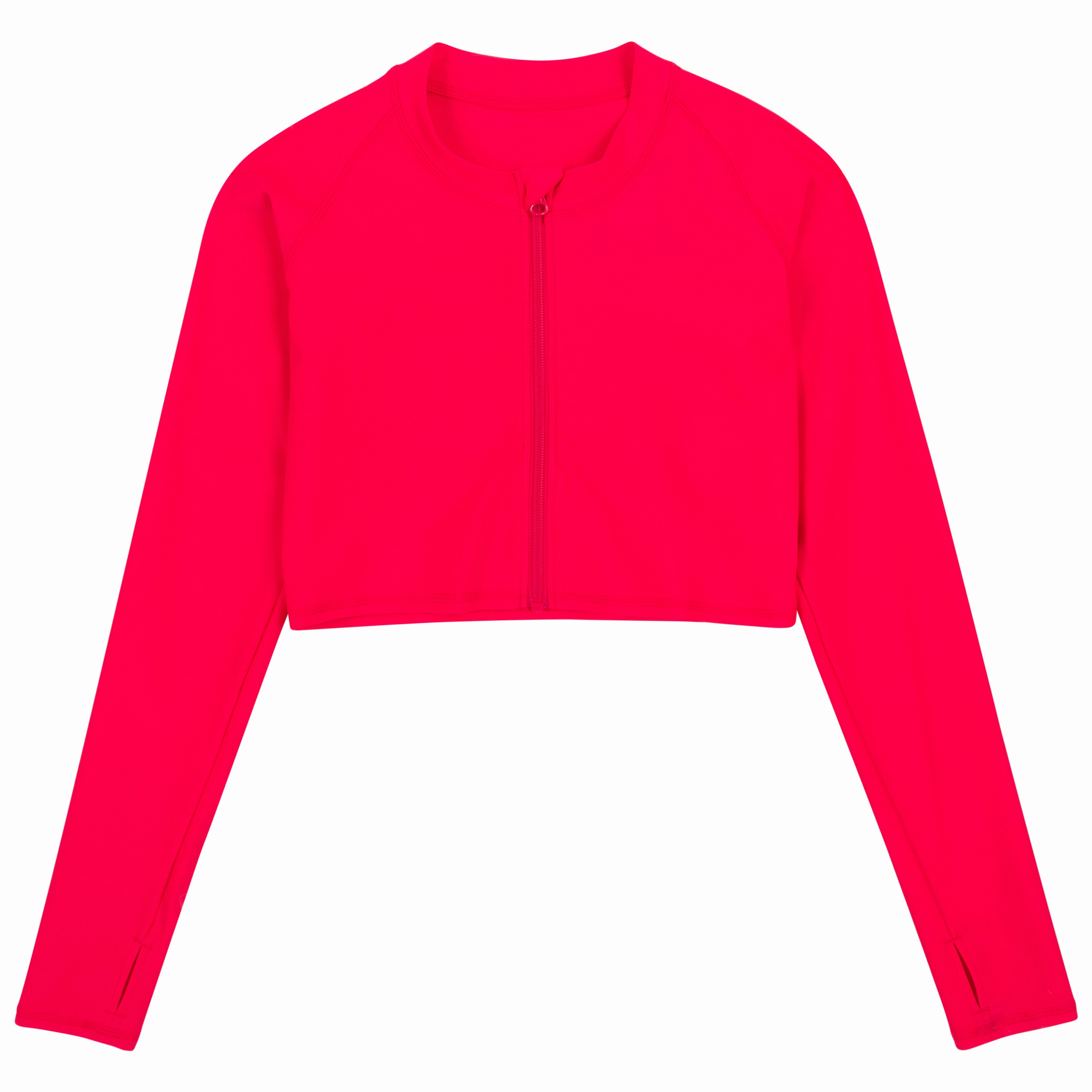 Women's Long Sleeve Crop Rash Guard | ???Red"