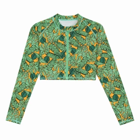 Women's Long Sleeve Crop Rash Guard | ???The Tropics???