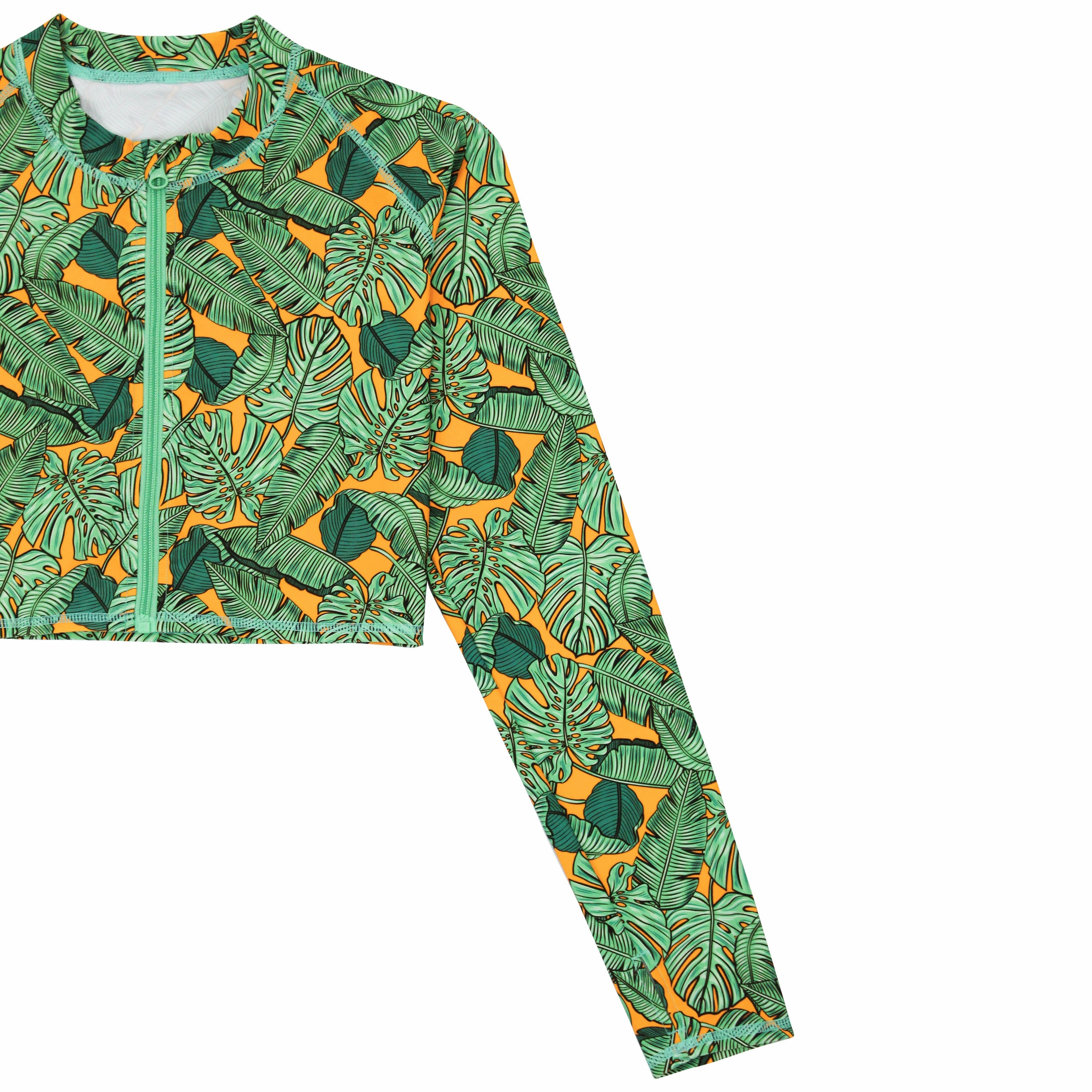 Women's Long Sleeve Crop Rash Guard | ???The Tropics???