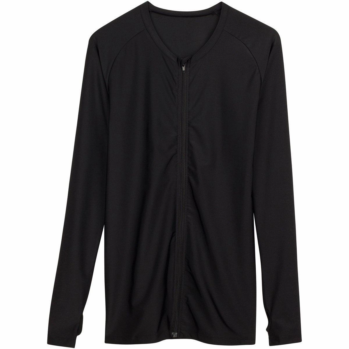 Women's Long Sleeve Rash Guard Swim Shirt - "All Black"
