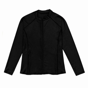 Women's Long Sleeve Rash Guard with Pockets | "Black"