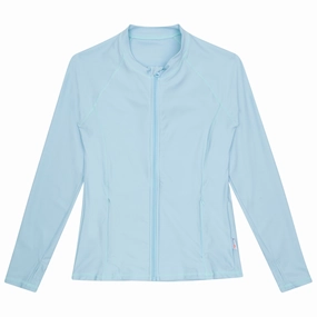 Women's Long Sleeve Rash Guard with Pockets | "Dream Blue"