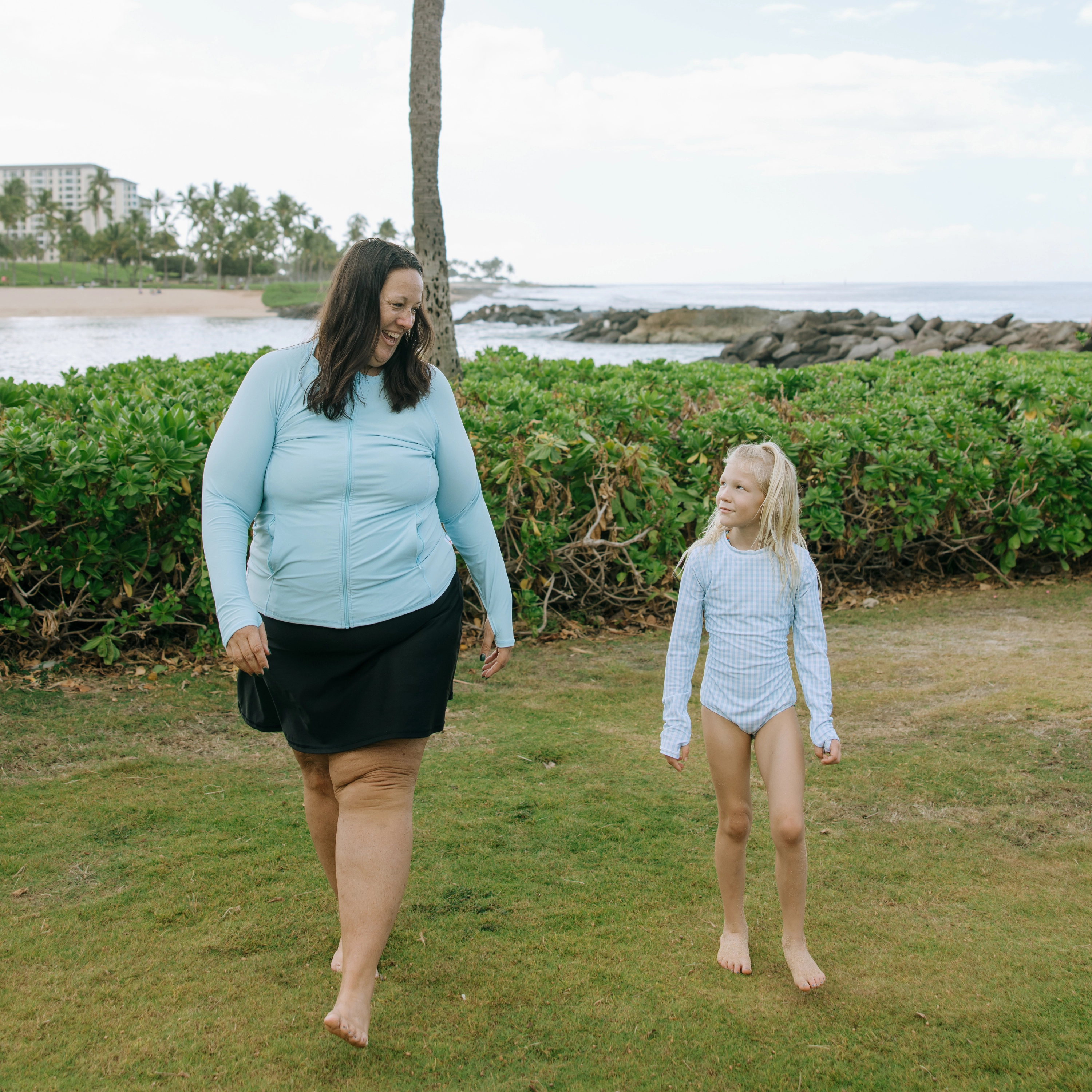 Women's Long Sleeve Rash Guard with Pockets | "Dream Blue"