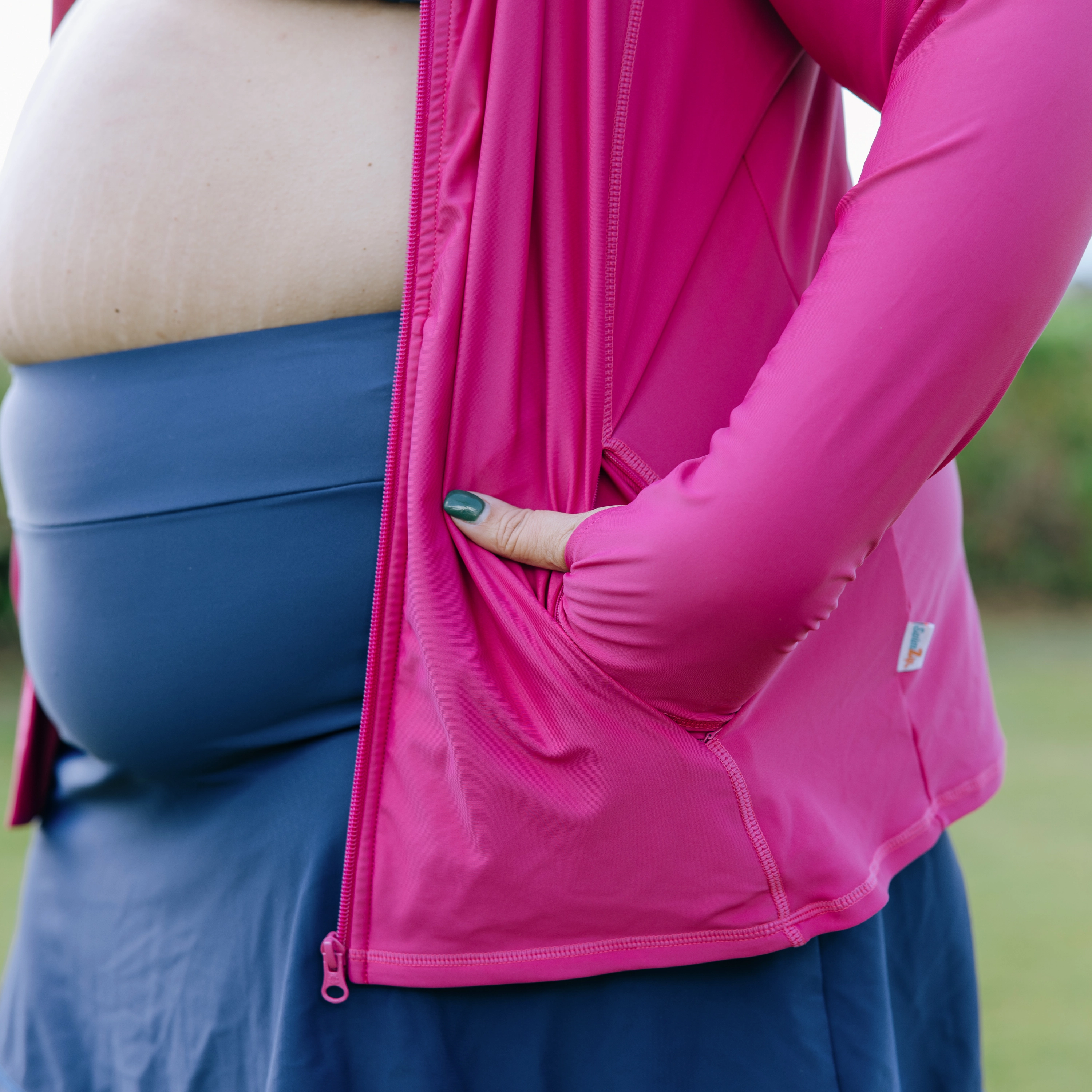 Women's Long Sleeve Rash Guard with Pockets | "Fuchsia"