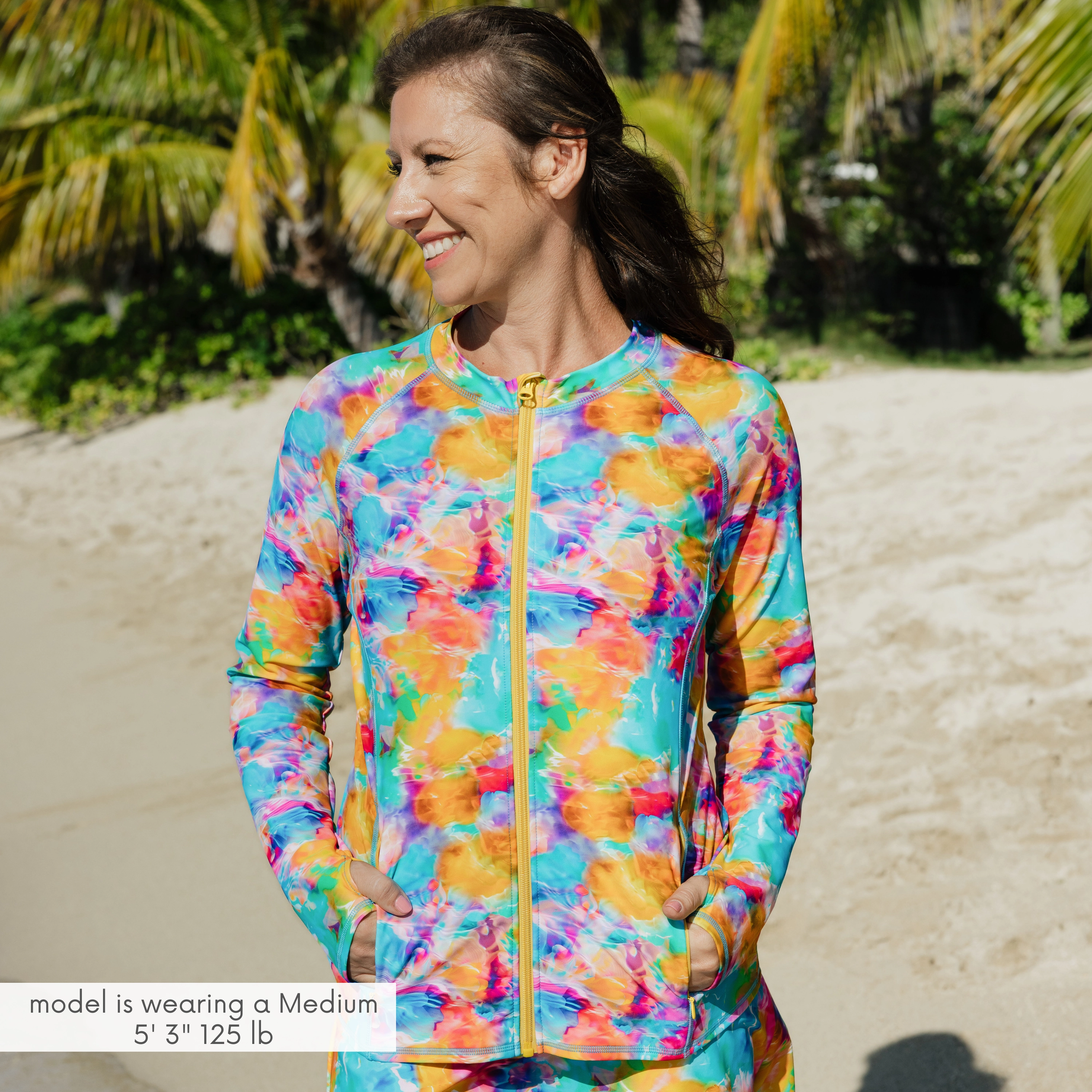 Women's Long Sleeve Rash Guard with Pockets | "Impressions"