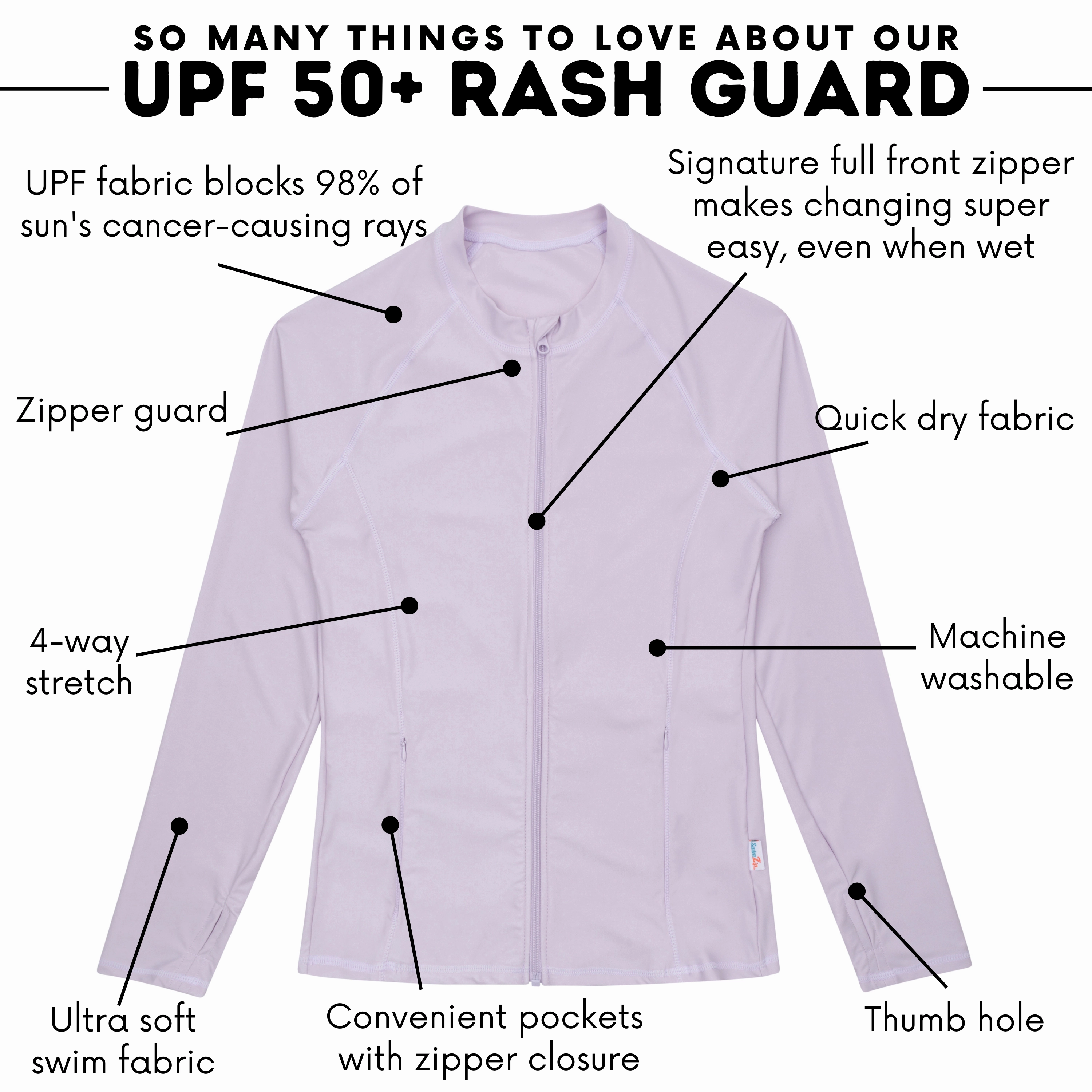 Women's Long Sleeve Rash Guard with Pockets | "Orchid"