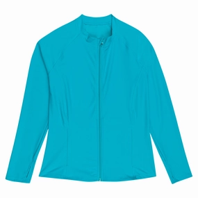 Women's Long Sleeve Rash Guard with Pockets | "Scuba Blue"