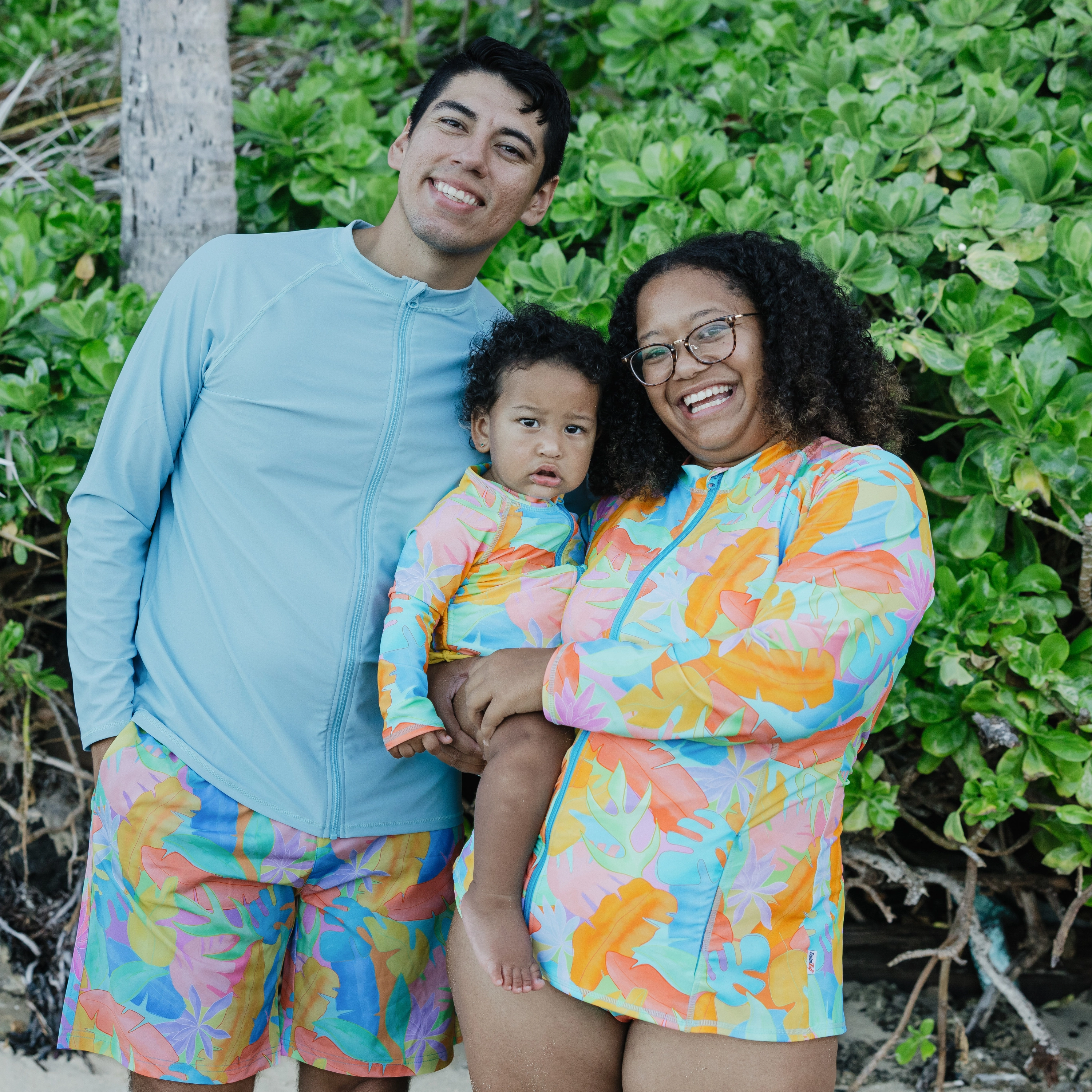 Women's Long Sleeve Rash Guard with Pockets | "Vibrant Vacay"