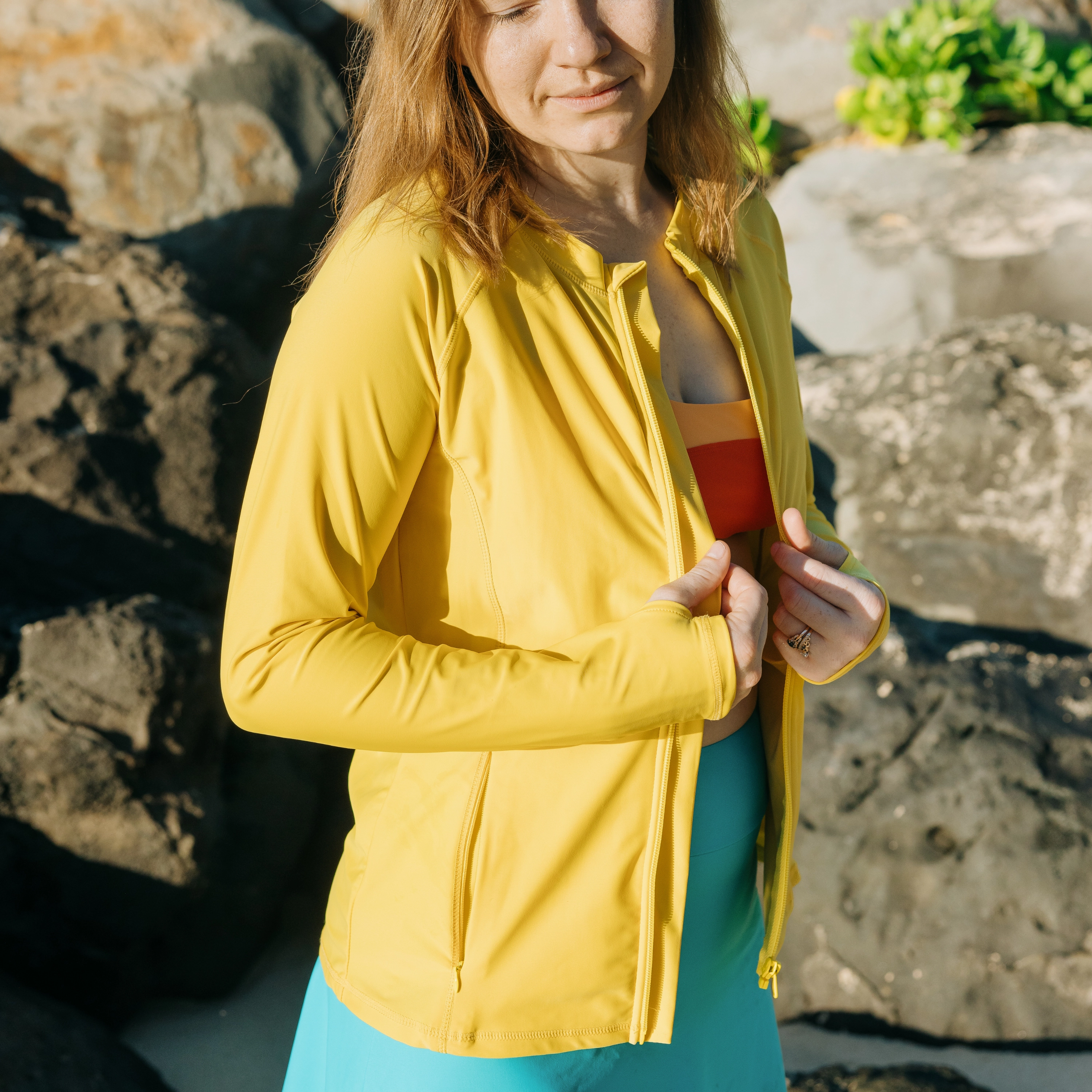 Women's Long Sleeve Rash Guard with Pockets | "Yellow"