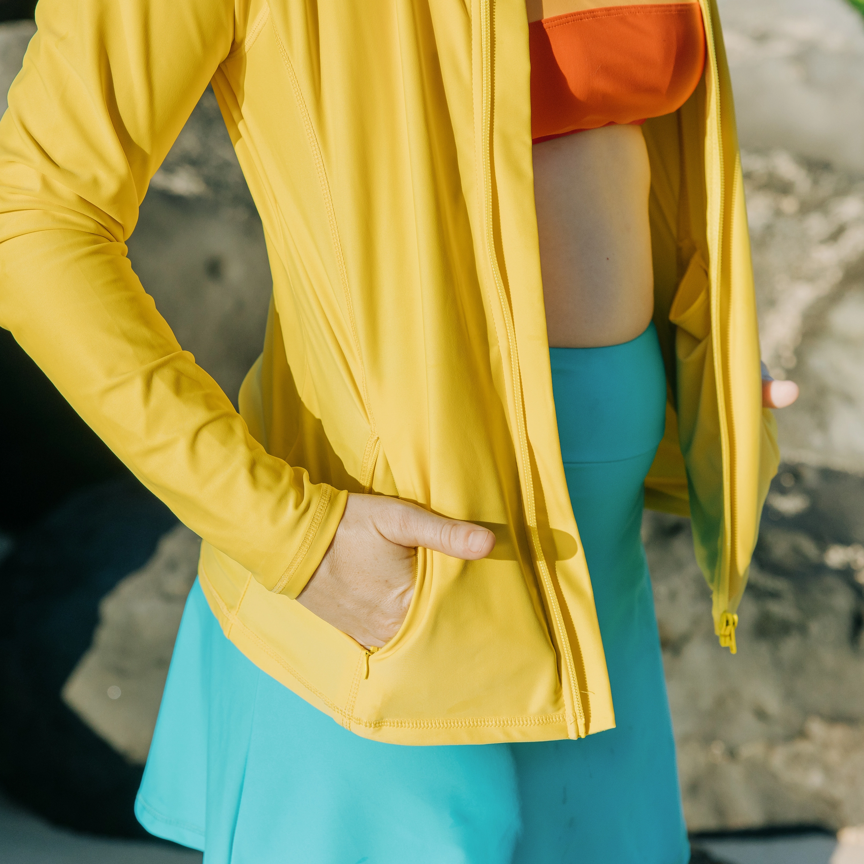 Women's Long Sleeve Rash Guard with Pockets | "Yellow"