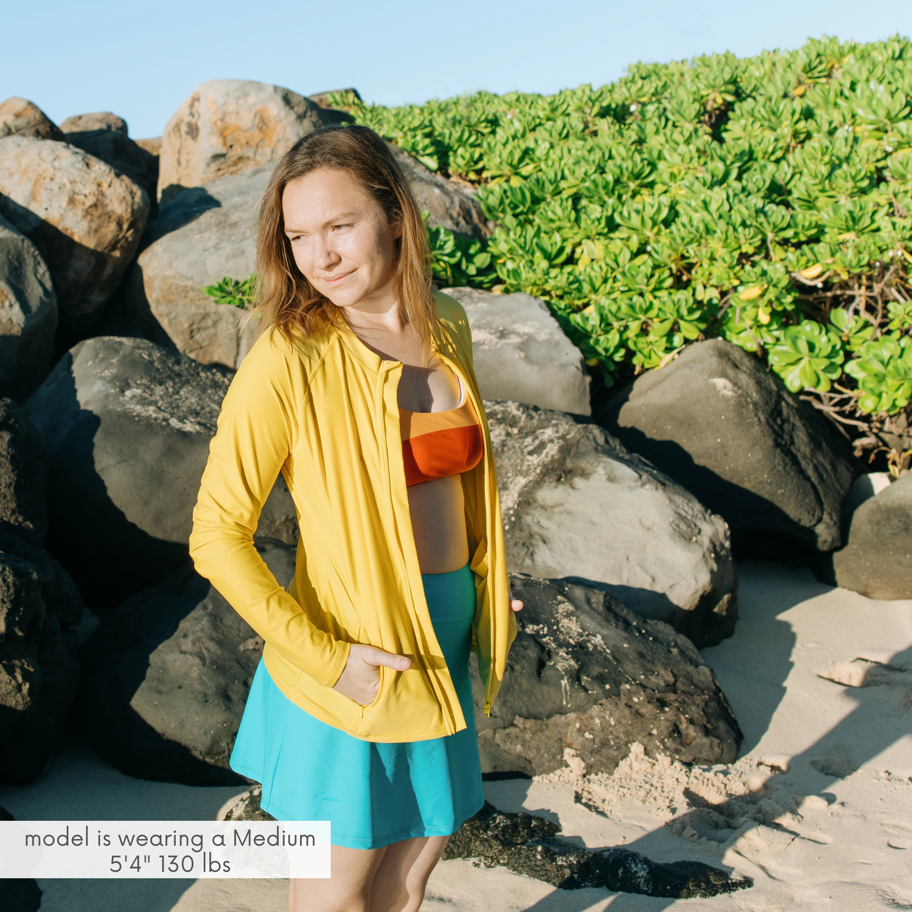 Women's Long Sleeve Rash Guard with Pockets | "Yellow"