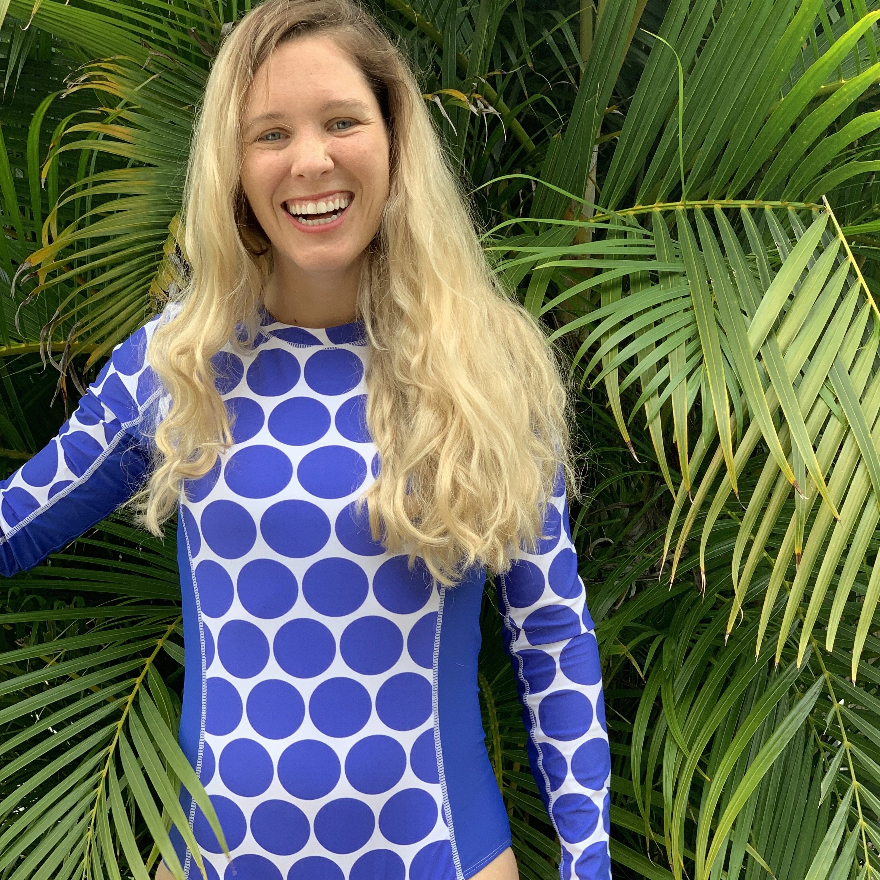Women's Long Sleeve Surf Suit (One Piece Bodysuit) - "Oversized Dot???