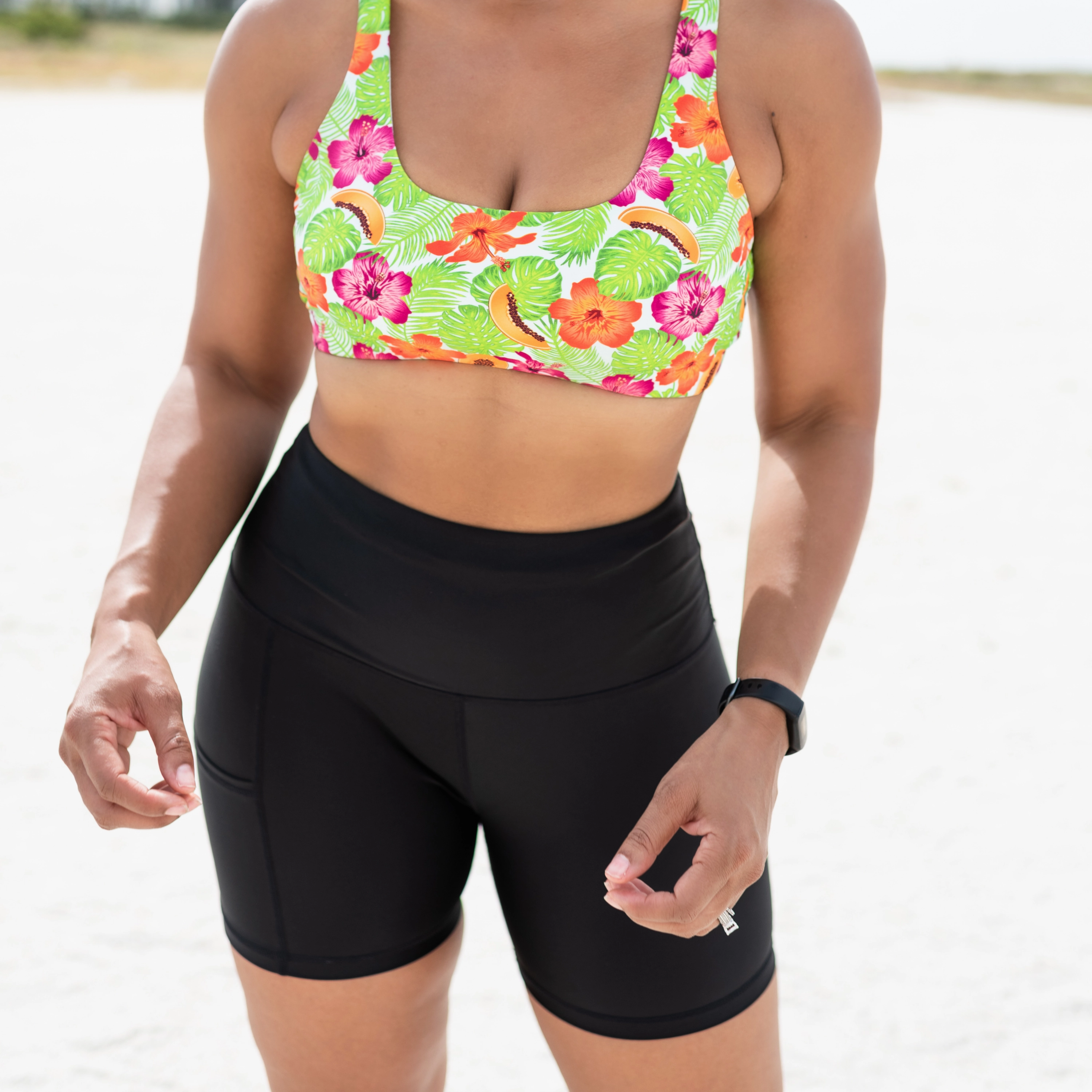 Women's Long Swim Bike Short with Pocket | ???Black???
