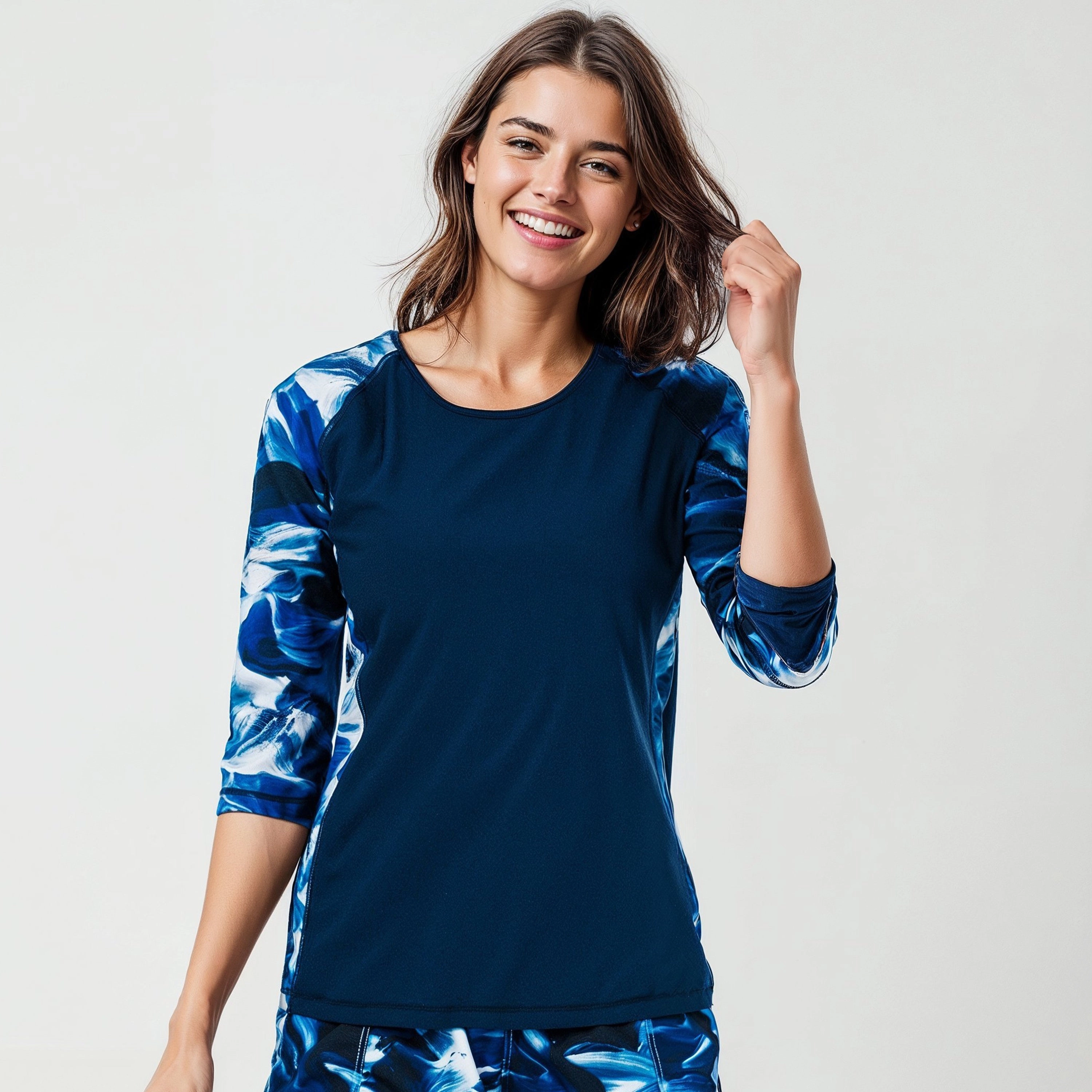 Women's Loose Fit 3/4 Sleeve Rash Guard Margaux Swim Top