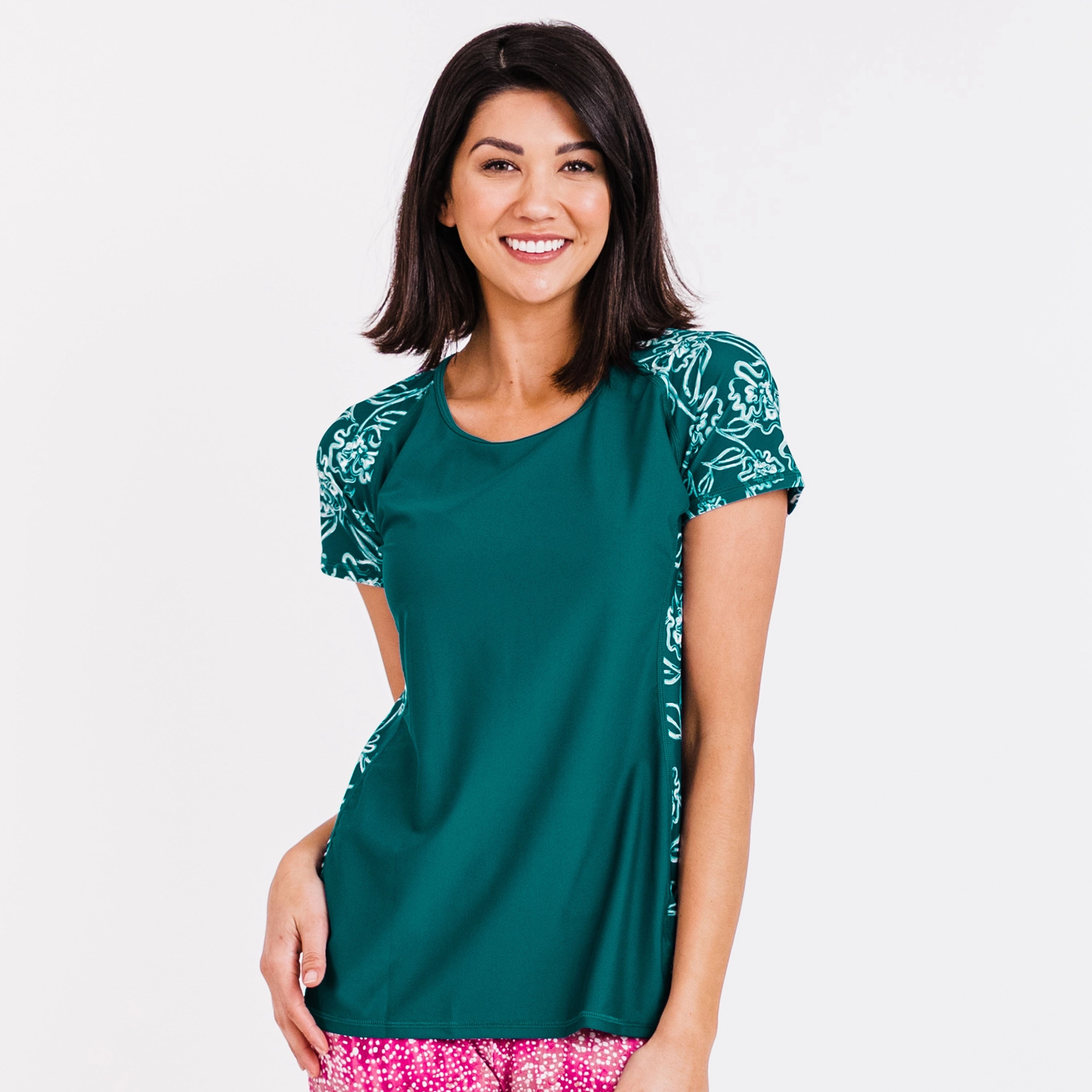 Women's Loose Fit Short Sleeve Adele Swim Top